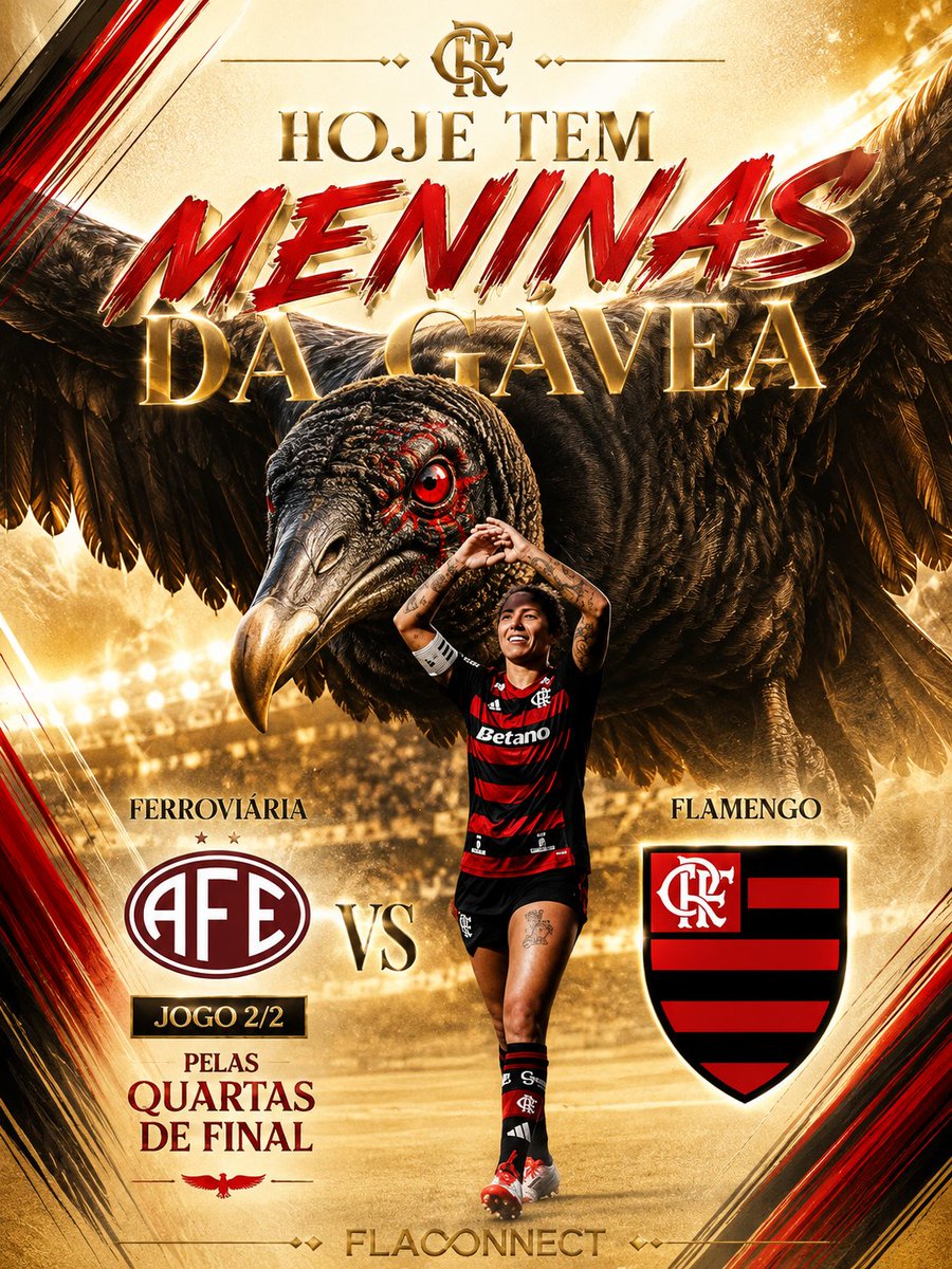 flaconect2's tweet photo. HOJE TEM MENINAS DA GÁVEA! 

É dia de decisão! O Flamengo encara a Ferroviária pelo jogo de volta das quartas de final do Brasileirão Feminino.

⚽ Ferroviária x Flamengo

📅 Hoje, sábado (05/09)

⏰ 16h30 (de Brasília)

🏟️ Arena Fonte Luminosa

📺 Globo, sportv, ge TV 

Após vencer o jogo de ida por 1 a 0, o Mengão entra em campo buscando confirmar a classificação para a semifinal! Vamos, Meninas da Gávea!