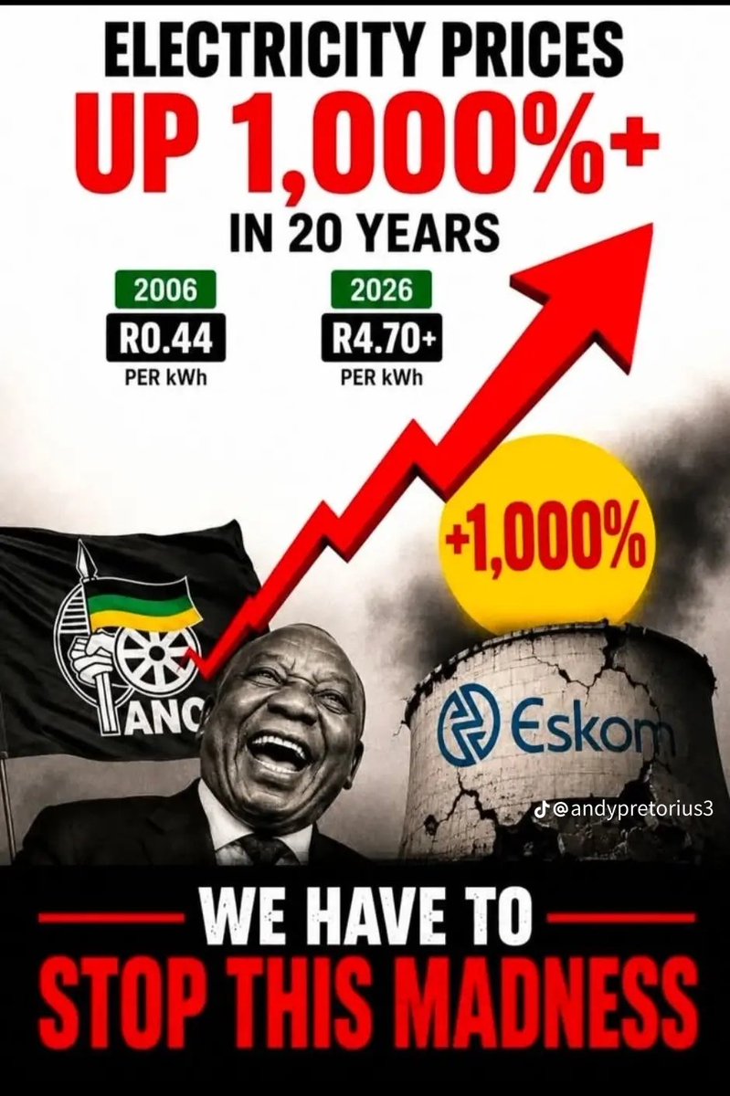 magicdan60's tweet photo. The ANC's Eskom project...
Total failure. https://t.co/E3Zwje10LM