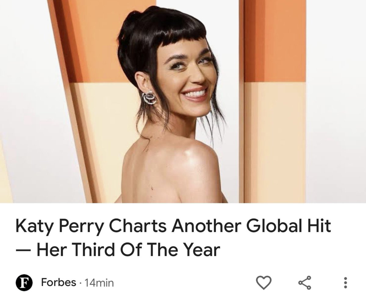 perryssaince1's tweet photo. haters: "Katy doesn't have any hit this decade"

meanwhile Forbes: https://t.co/8WYIelrKjl