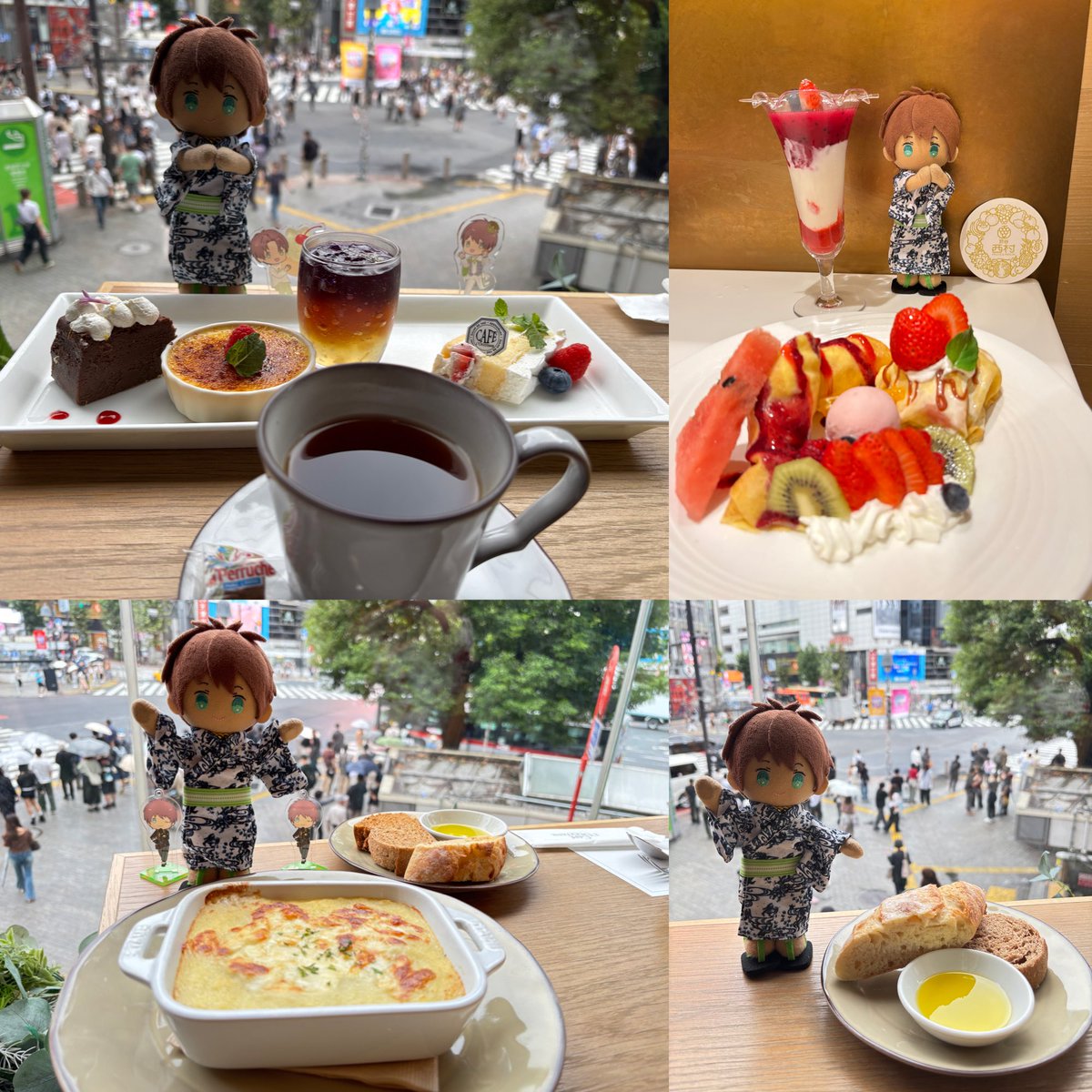 Neva_1031's tweet photo. 今日のロクシタンカフェとフルーツパーラー！

パンおかわり自由だからおかわりしちゃった😋メインのグラタンうまーっ！！！どれも美味しかった✨
フルーツパーラーはすごく高級な味…！！クレープもフルーツも美味しかった✨ https://t.co/RTLhUxgrvP