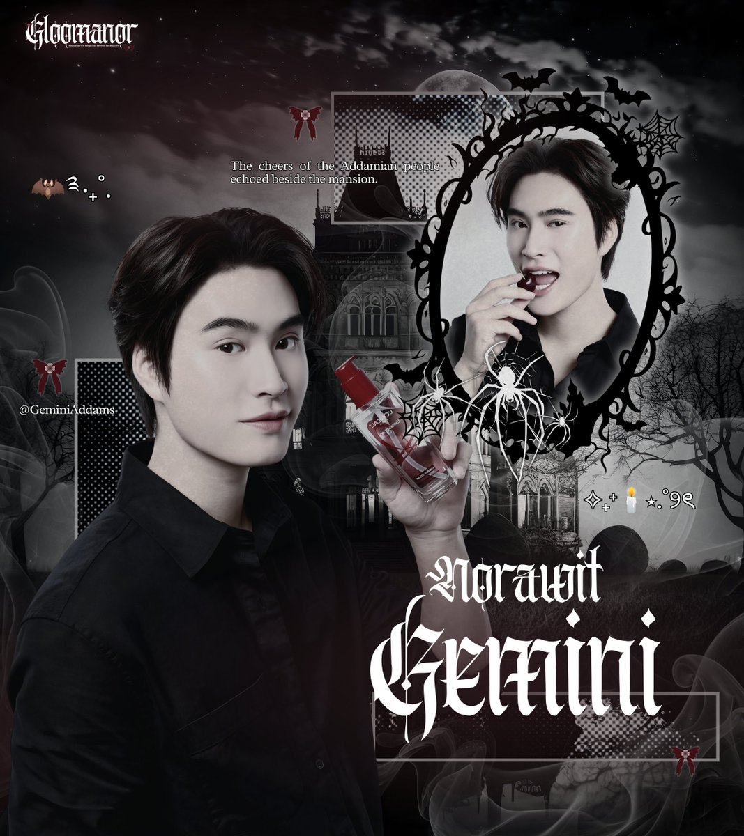 NORAWITonboard's tweet photo. ⋆♱⃓ 🕯️All eyes darted here and there as soon as they heard the gate open. I, Muse Addams, sighed and bid farewell with the cold and eerie atmosphere that permeated Gloomanor.🦇˖ִ ࣪ https://t.co/B1pTFG4NV6