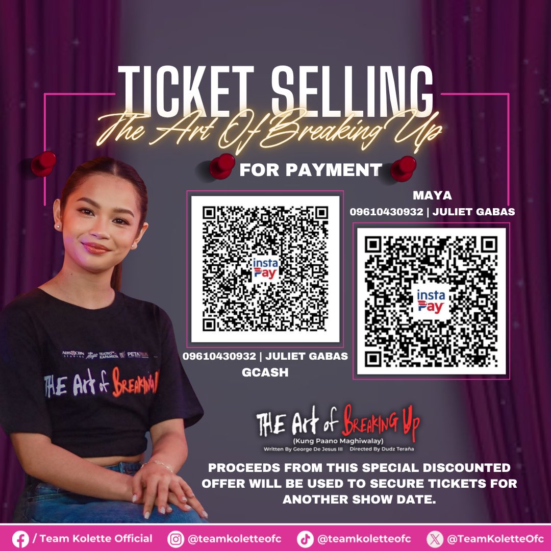 TeamKoletteOfc's tweet photo. Hello, Moonlettes🌙

Are you ready for TAOBU? We’re offering a SPECIAL DISCOUNTED TICKET DEAL just for you!

BALCONY A — FIRST SHOW
November 6, 2026 | 8:00 PM
Regular Price: ₱1,500
MOONLETTES PRICE: ₱1,100 ONLY!

We have a lot of surprises prepared for you, so don’t miss this chance to experience TAOBU and watch Kolette grace the theater stage! 

📍FLEXIBLE PAYMENT:
Secure your ticket with a 50% down payment (₱550). You may settle the balance later—just let us know your preferred payment date.

📍PLEASE NOTE: 
DOWN PAYMENTS ARE NON-REFUNDABLE. Once confirmed, cancellations and refunds will no longer be accommodated as the funds will be allocated toward securing tickets for another show date.

LIMITED SLOTS ONLY!
Once all slots are taken, this special offer will be closed.

RESERVE YOUR TICKET NOW!
Let’s fill TAOBU with Moonlettes and make every show date count!

#KoletteMadelo
