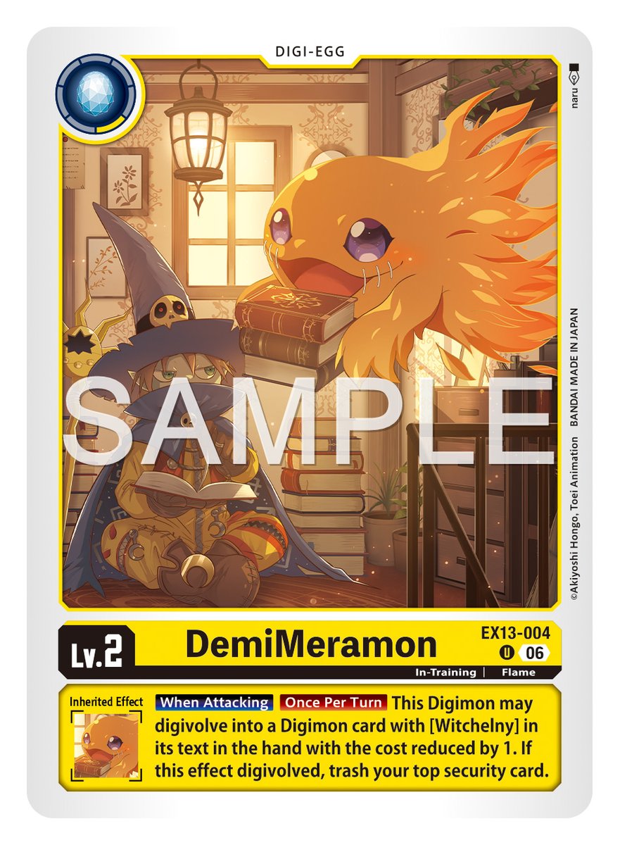 digimon_tcg_EN's tweet photo. [REVEALS]

Hello Digimon Tamers!
Today’s card is [EX13-004 DemiMeramon]!

EXTRA BOOSTER CHIVALROUS XIII [EX-13]
In stores October 2, 2026!
https://t.co/EJzlpJetHO

#DigimonCardGame https://t.co/8c5ecVzMya