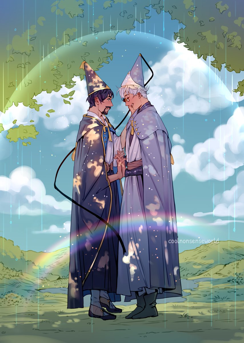 lmezzey's tweet photo. they are standing in a nice tree shade having the time of their lives💙💙💙💙
#orufrey #WitchHatAtelierFanart  https://t.co/F2svW0sPb5 https://t.co/ApnkI1rhvo