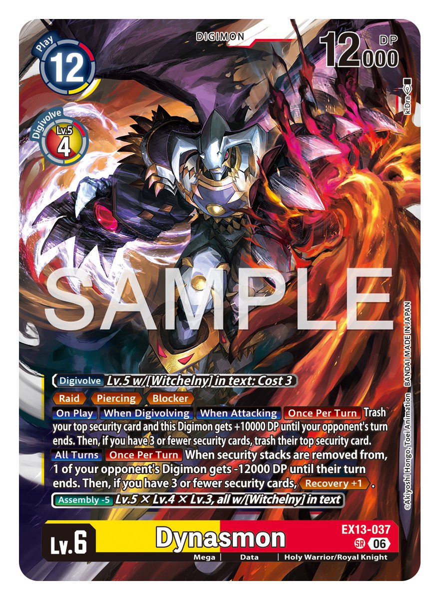 digimon_tcg_EN's tweet photo. [REVEALS]

Hello Digimon Tamers!
Today’s card is [EX13-037 Dynasmon]!

EXTRA BOOSTER CHIVALROUS XIII [EX-13]
In stores October 2, 2026!
https://t.co/EJzlpJetHO

#DigimonCardGame https://t.co/OdsF5dREQr