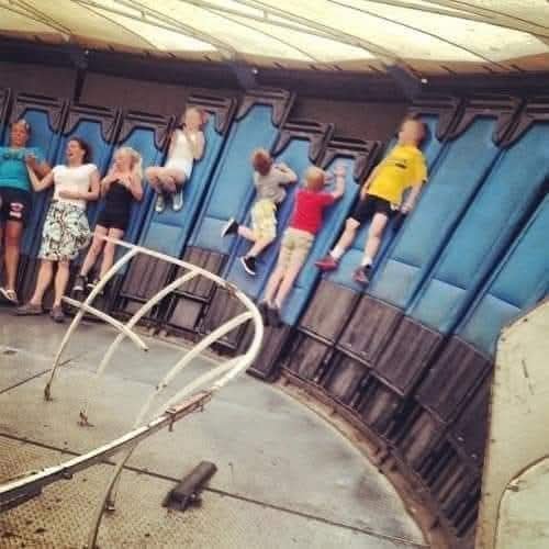 MbarkCherguia's tweet photo. Does anyone remember this fair ride or what it's called?     There were no straps... it would spin so fast that it would pin you against the wall. https://t.co/WBKx4BI24M