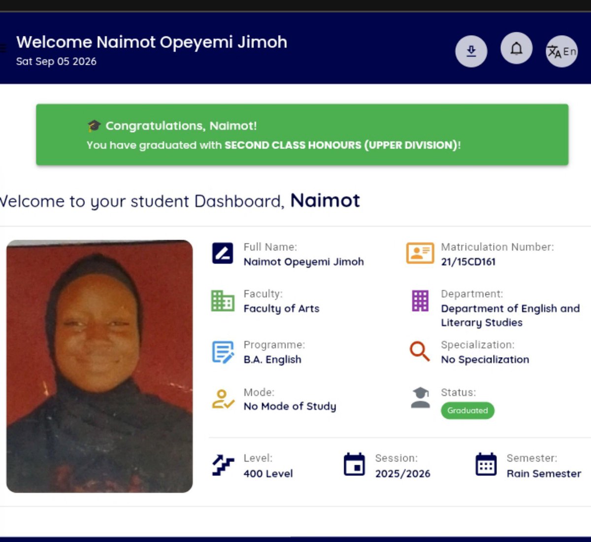 Nermah10's tweet photo. Sometimes, the biggest victories are the ones you once doubted were possible.🥺

B.A . English and Literary studies bagged!!🎓✨
Alhamdulillah for every lesson, every struggle, every prayer, and every moment that brought me here. I’m proud of how far I’ve come. 🤍 https://t.co/4BvT8KBOVw