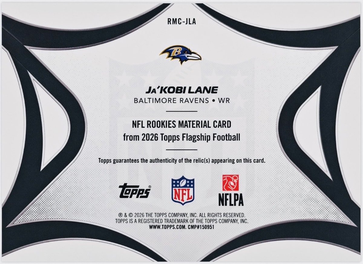 TresorSports's tweet photo. 2026 #Topps Flagship #PatSurtainll True Photo #Variation
•Defensive POY
•#CFBPlayoff National Champ
2026 Topps Flagship #JaKobiLane #NFL #Rookies #Materials
•All-#B1G
$89 OBO
$10 BIN (PWE - LANE)
CALL ☎️ TEXT OR DM
#FootballCards #thehobby #ToppsFootball #sportscardsforsale https://t.co/9sRndeYAgr