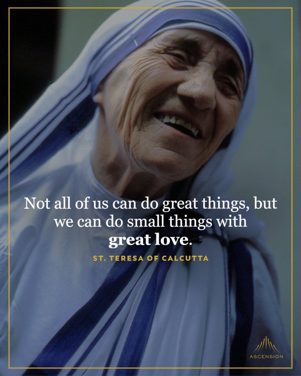 AscensionPress's tweet photo. Happy feast day of St. Teresa of Calcutta! https://t.co/8erDf6Z7NM