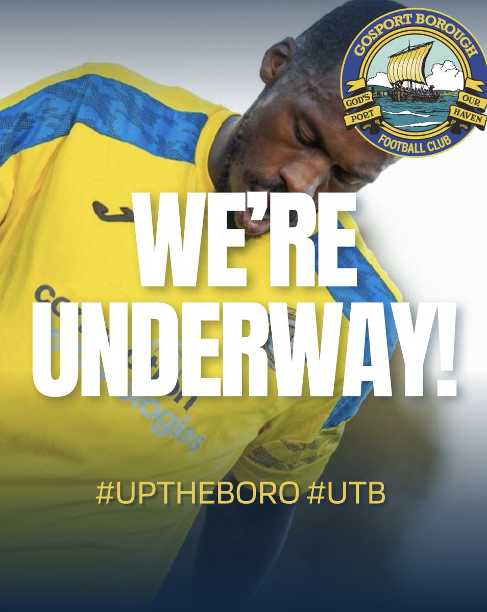 GosportBFC's tweet photo. 𝐖𝐞’𝐫𝐞 𝐔𝐧𝐝𝐞𝐫𝐰𝐚𝐲! 

🟡 0-0 🟠 \\ #UpTheBoro https://t.co/4jya9iu0dc