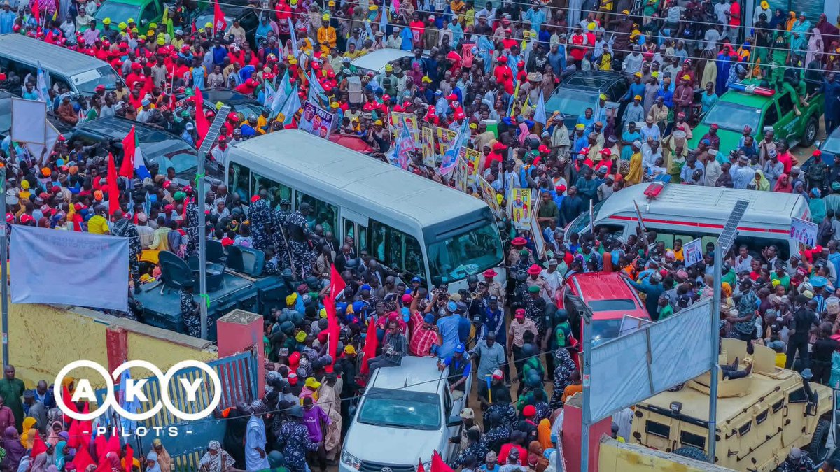 Noble_Hassan's tweet photo. Arrival of His Excellency, the Executive Governor of Kano State, Alh. Abba Kabir Yusuf, at Sani Abacha Stadium, Kano, for the inauguration of the State Executive Council of the Tinubu Support Group (TSG) and the reception of decampees from various political parties into our great party, the All Progressives Congress (APC).