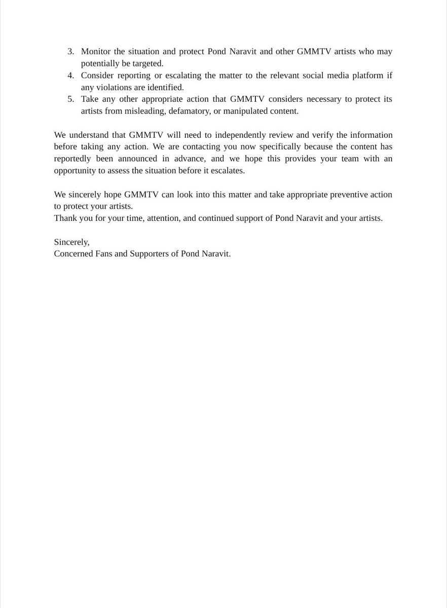 PondProtect's tweet photo. After reporting the account, please help us by sending email reports to GMMTV regarding this matter. Kindly prioritize the first two email addresses provided and CC the remaining recipients.

📧: gmmtv.artists@gmail.com cs@gmmgrammy.com 

Full Template:
https://t.co/azeruoF3uQ https://t.co/Xucci8xqVL