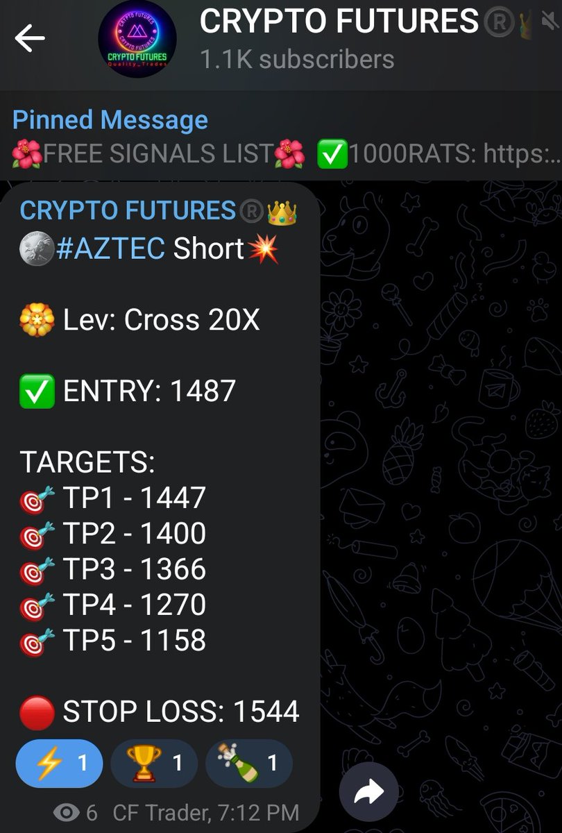 CryptoFutures78's tweet photo. Join TG:👉👉 https://t.co/nG6n1IRoTR

🪙#AZTEC Short💥

🏵 Lev: Cross 20X

✅ ENTRY: 1487

TARGETS:
🎯 TP1 - 1447
🎯 TP2 - 1400
🎯 TP3 - 1366
🎯 TP4 - 1270
🎯 TP5 - 1158

🔴 STOP LOSS: 1544

#MARSCOIN #4 #DASH https://t.co/dzmBDRPWdN