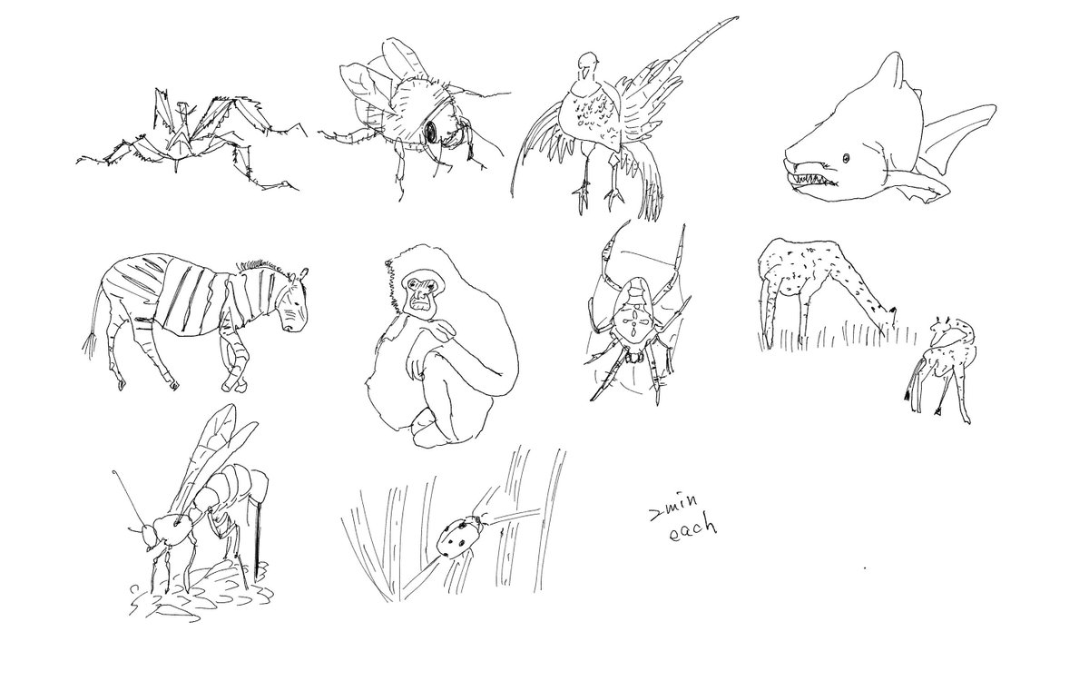 mook591's tweet photo. 生物 各2分
虫描くのもおもしろい👍️最初のやつなんだったんだろうなと思ってググったらクソグロ虫画像出てきて死んだ https://t.co/XHg62iOOW8