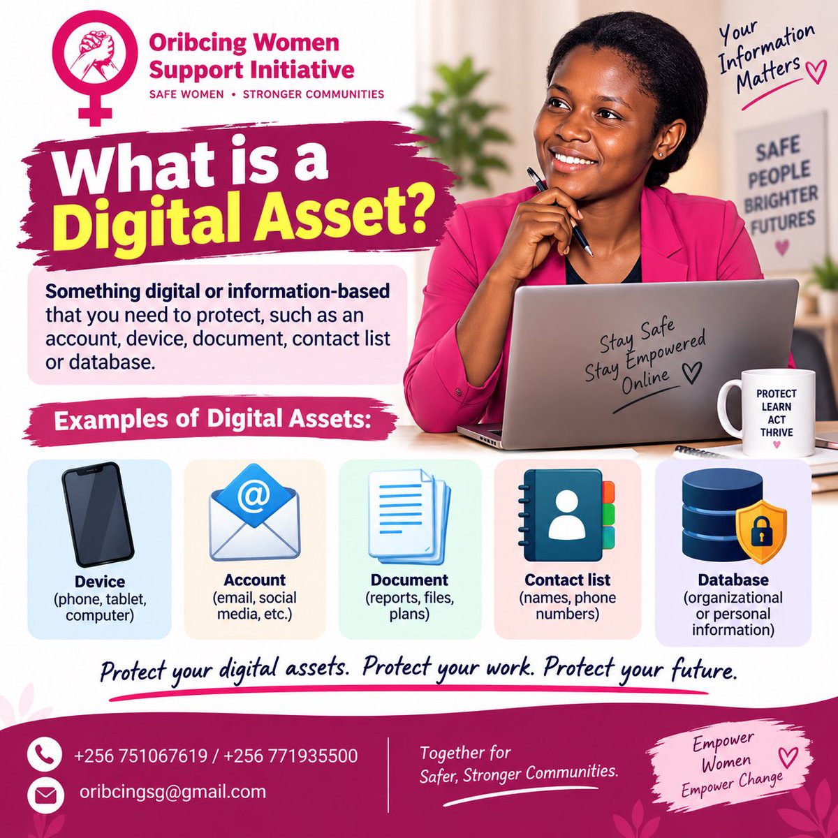 oribcing's tweet photo. 🔐 What is a Digital Asset?

It’s anything digital you need to protect your phone, email, documents, contacts, even databases. 

Your information matters. Stay safe, stay empowered online.
📧 oribcingsg@gmail.com

#SafeWomen #DigitalSafety 

@defprotection https://t.co/3rKS1vOALb