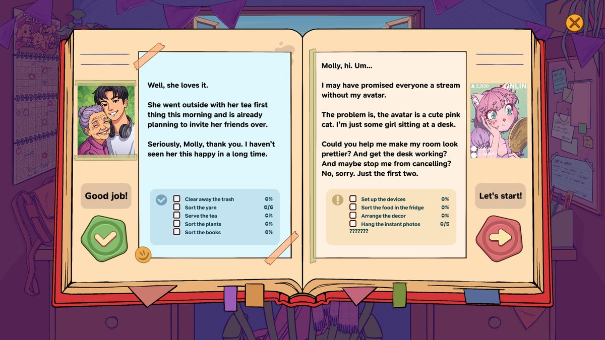 rogueducknet's tweet photo. every room comes with a note,
a to-do list,
&amp; one object that definitely wasn’t part of the plan. 📦

Neat! is about sorting little rooms and the stories hiding under the clutter. 🌿✨

launches September 14~
#screenshotsaturday #indiegames https://t.co/S9G0u9HCeT