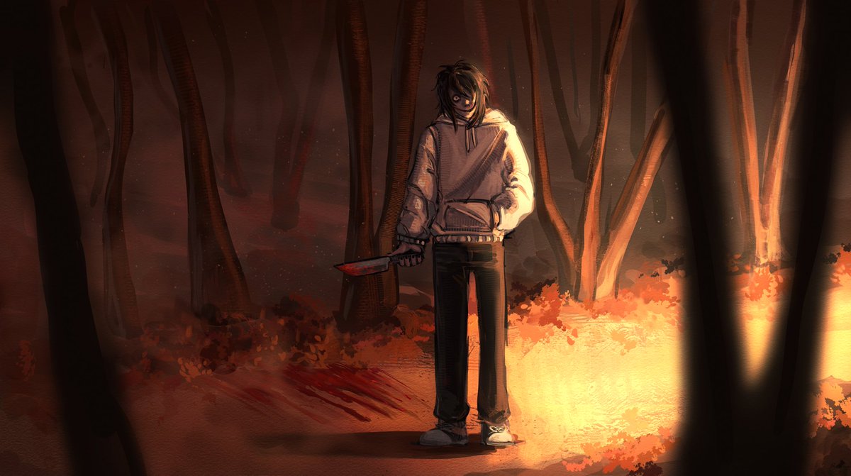 noisyty's tweet photo. Posting two diff versions of this art without text cuz I was asked to!! #jeffthekiller #creepypasta https://t.co/S9Mj1afwQa