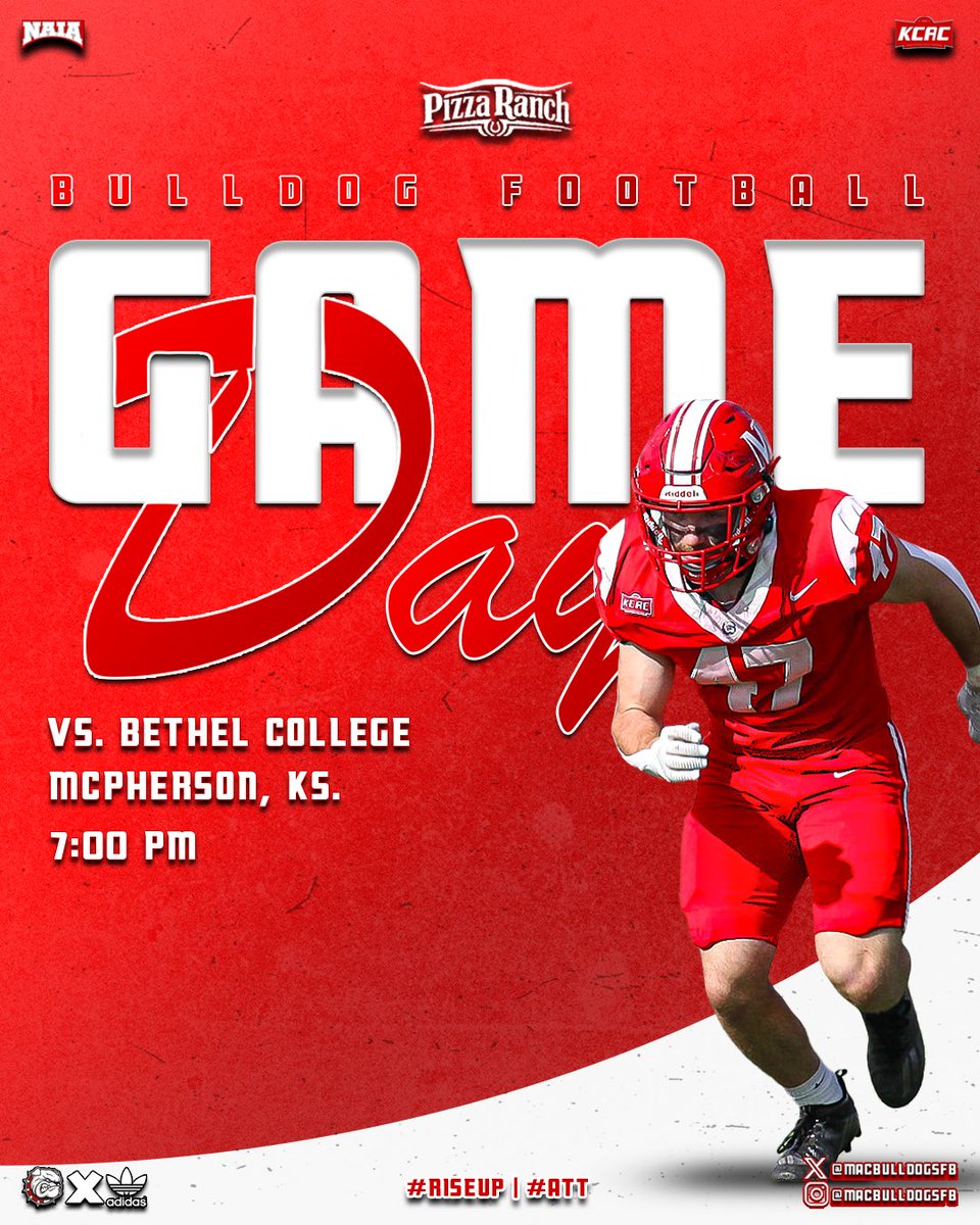 MAC_Bulldogs's tweet photo. BULLDOG FOOTBALL IS AT HOME 🏈

🆚 Bethel College
📍 McPherson, Kansas
⌚️ 7:00 PM CDT
📺 Urban Edge Network / KCAC Network

#BulldogPride https://t.co/HTPJGRj1jU