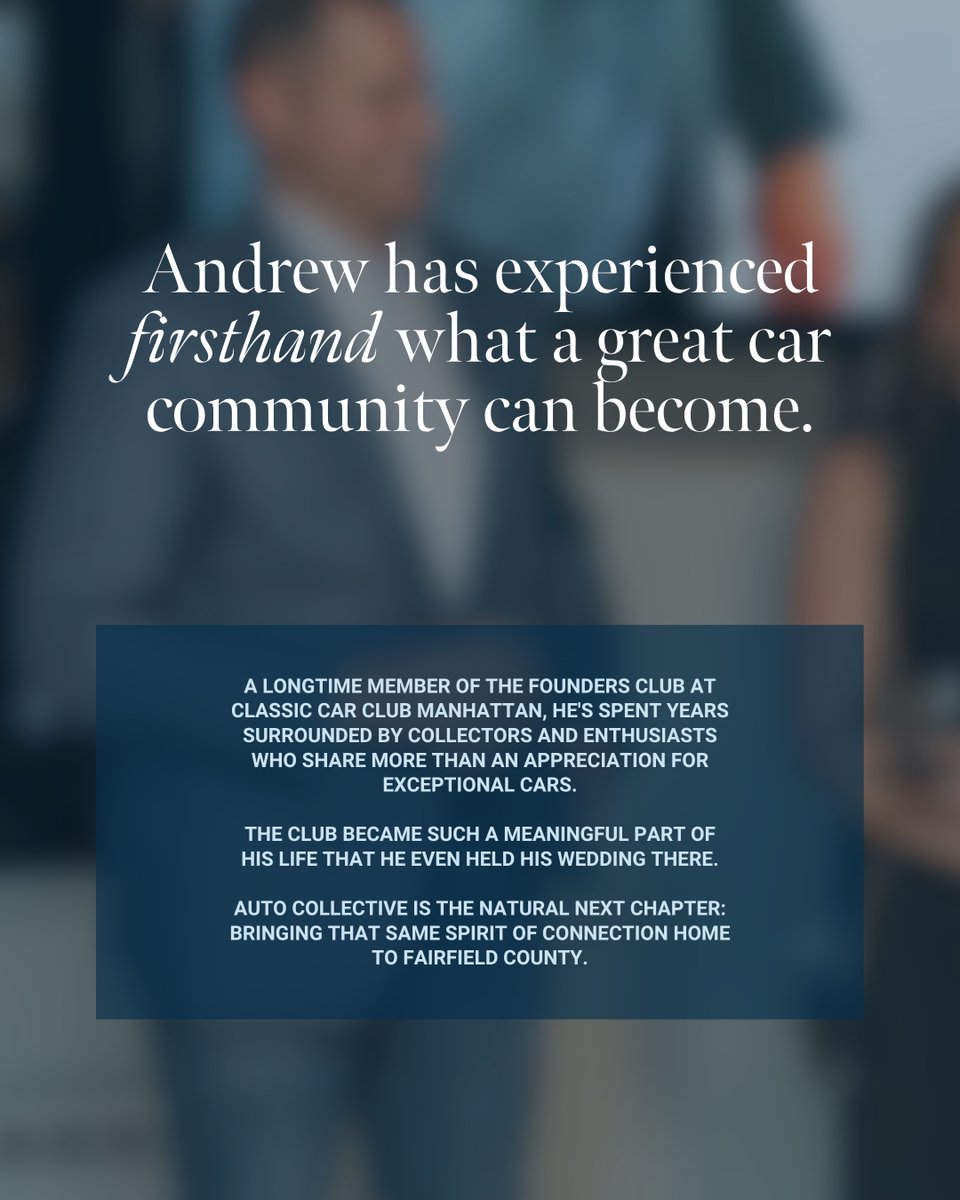 AllisonJoaquin's tweet photo. Andrew Pistor’s passion for cars, community, and lasting relationships spans his career, racing, and personal life. From Classic Car Club Manhattan to Auto Collective, he brings precision, teamwork, and shared passion to everything he does. https://t.co/8oeonW6hY1