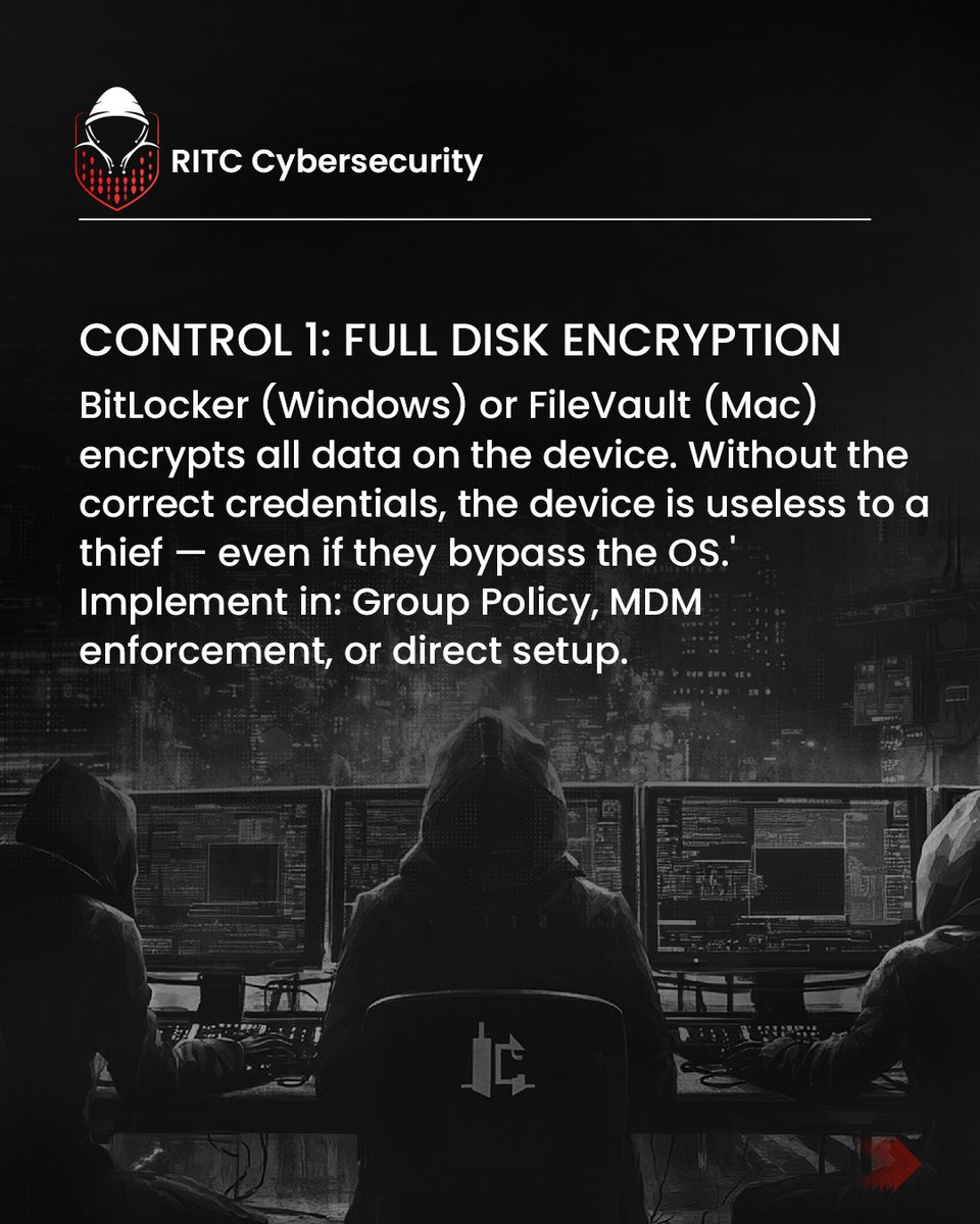 RITCsecurity's tweet photo. Stolen Business Device 10 Minutes Result: Business Data Exposed
Loss of Business Devices account for 5% of Data breaches globally

Swipe to see the 4 control framework that can help you in containing the potential damage

Follow RITC Cybersecurity for More Insightful Information https://t.co/Vs4A0QnTXZ
