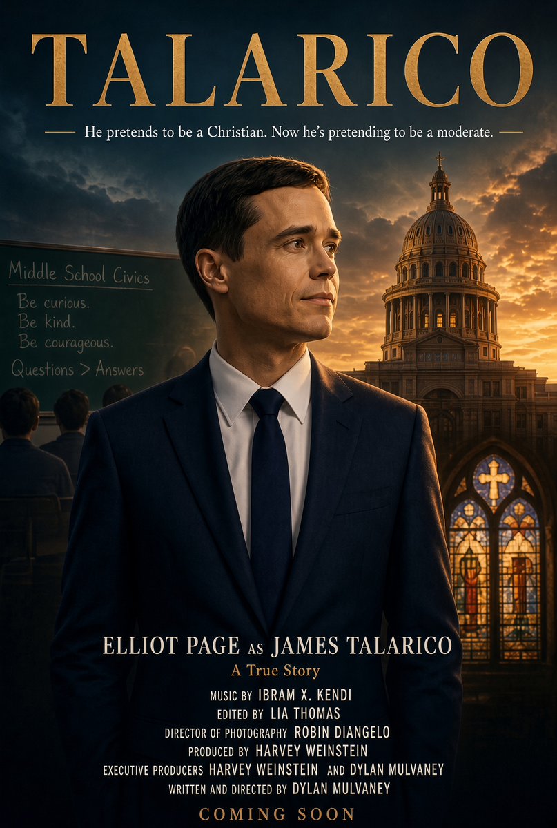 KennethRWebster's tweet photo. Elliot Page is starring in the new James Talarico biopic https://t.co/vvcaNjcDcg