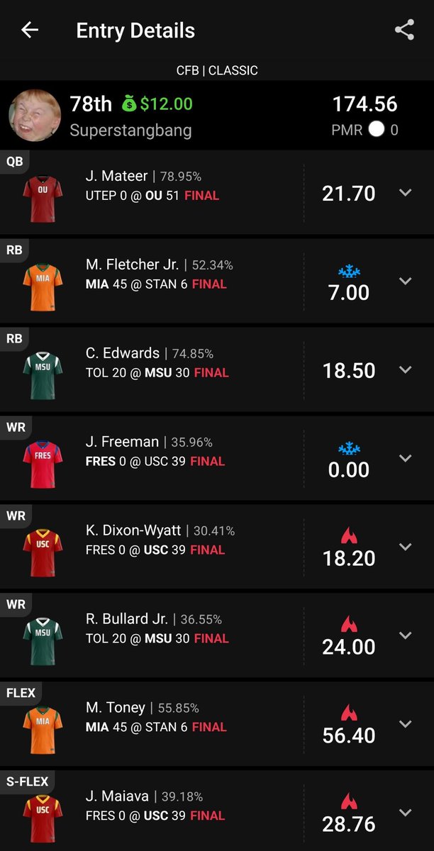 krisanthonynba1's tweet photo. More winning screenshots from last night from our subscribers! We won on FanDuel and DraftKings! FanDuel went 2/3 and DraftKings went 3/3 Sweeeep! We have college football this morning. $6 day pass or $20 monthly pass available per site
#Gambling𝕏 #DraftKingsCfb #FanduelCFB https://t.co/dRgN03gFgx