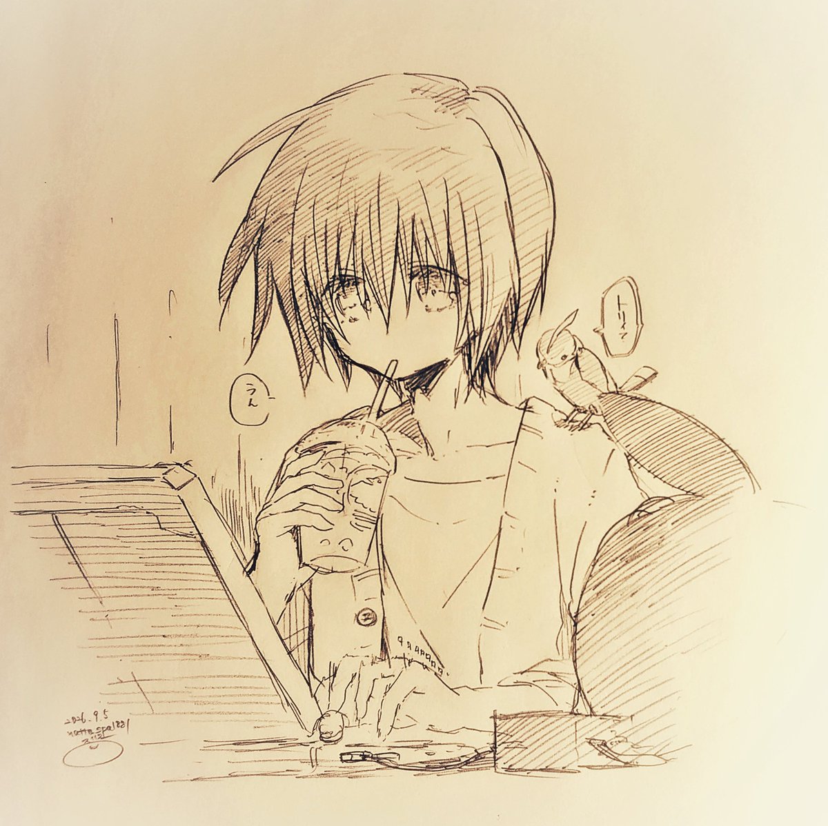 natto_spa1881's tweet photo. 会話🥤🐦 https://t.co/KkCYfJczoS