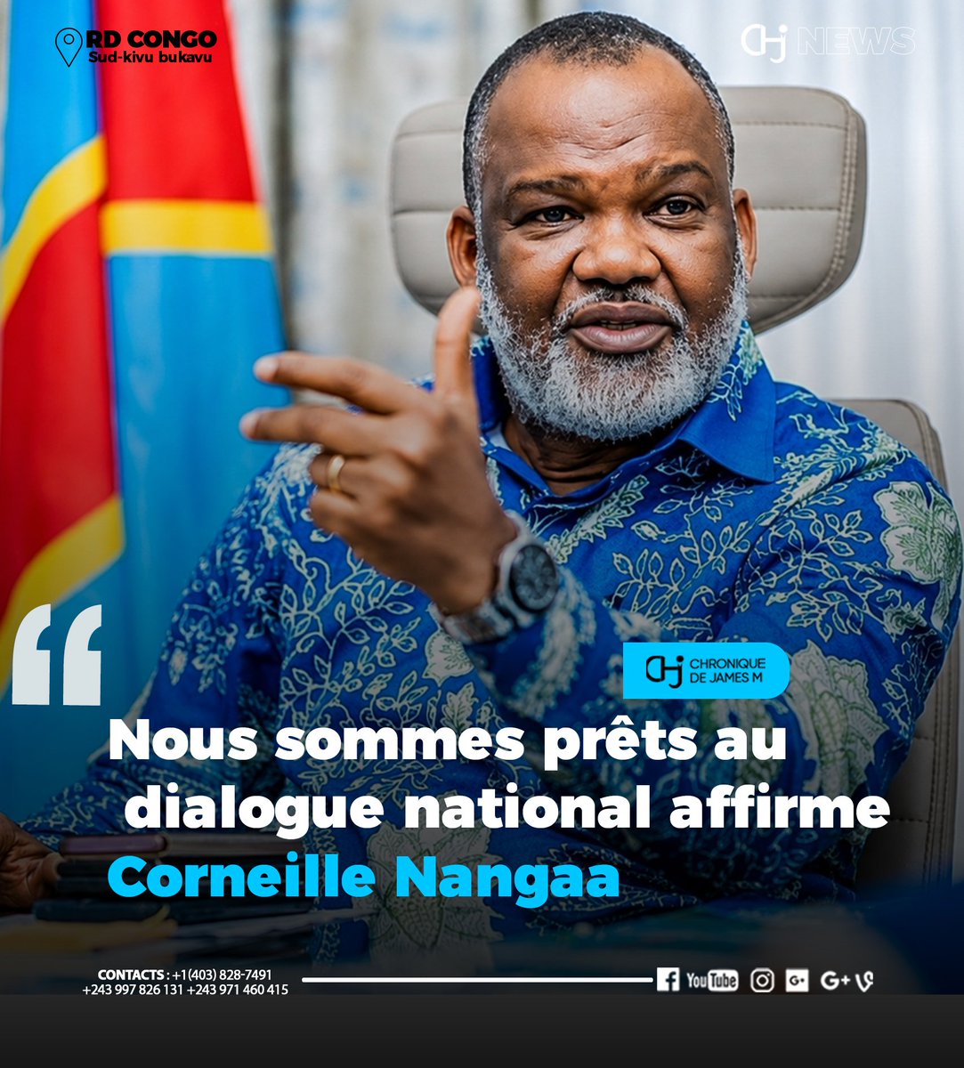 JamesMukeshaba's tweet photo. #RDC_M23| Corneille Nangaa : “ Nous sommes prêts au dialogue national, mais il faut que celui-ci soit encadré par des sages africains ainsi que par des pères spirituels ”.

Suivez 👉🏽@JamesMukeshaba https://t.co/QPwkYuIUuG