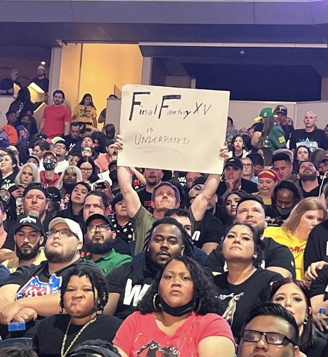 ProfNoctis's tweet photo. Played this last night. CRAZY FUN time. For wrestling fans and turn-based RPG fans— and let’s face it, that’s a LOT of us, as seen by my Wrestlemania pic below— this is a MUST. Let’s make it happen! https://t.co/2v0pqHHLXR