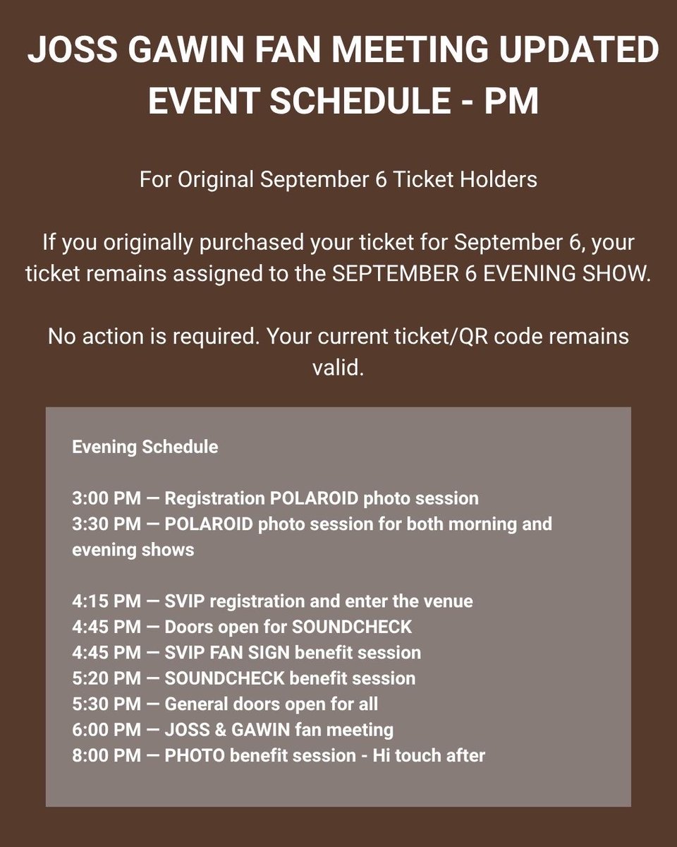 JossWayarofc's tweet photo. 🧛JOSS WAY-AR SCHEDULE 🧛

🇺🇸Joss-Gawin Fan Meeting in Washington, D.C. 🇺🇸

🗓 6 SEP 2026
📍 The Howard Theatre

1️⃣st ROUND (AM)
⏰ 12:30PM D.C. Time (6 SEP 23:30น. 🇹🇭)

🔥Start trending at 10:30AM 🇺🇸 (6 SEP 21:30น. 🇹🇭)🔥
🔑 JOSSGAWIN IN DC R1
#️⃣ JossGawinFMinDC

———

2️⃣nd ROUND (PM)
⏰ 6:00PM D.C. Time (7 SEP 5:00น. 🇹🇭)

🔥Start trending at 4:45PM 🇺🇸 (7 SEP 3:45น. 🇹🇭)🔥
🔑 JOSSGAWIN IN DC R2
#️⃣ JossGawinFMinDC

#JossSchedule
#JossWayar @Josswayar