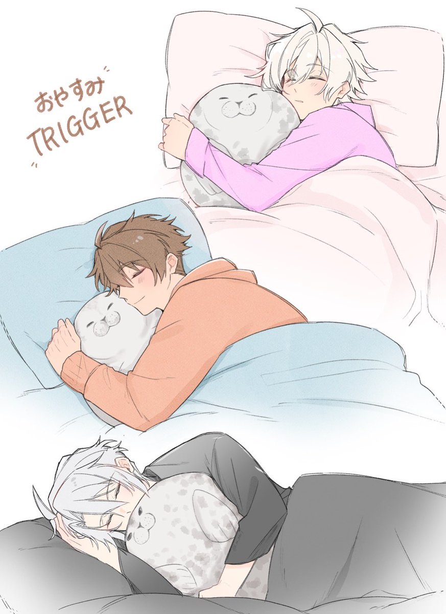 k_m_newT's tweet photo. ⚠︎4J大阪公演

やたらリアルなアザラシのぬいぐるみを抱きしめて眠るTRIGGER https://t.co/T68xuH5JbW