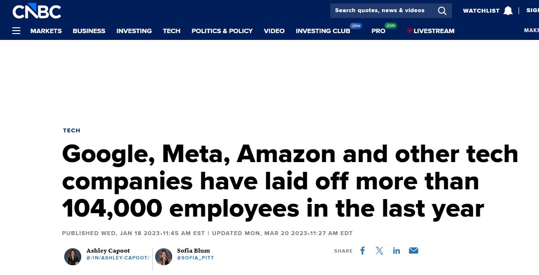 googlesuperbug's tweet photo. @Reuters @MunsifV @cnnbrk CNBC NEWS :
Google Meta Amazon and other tech companies have laid off more than 104,000 employees 2022
https://t.co/URSYXfvQwp
Couldn't it be one of the effects of the superbug I announced ?
#GoogleSuperBug News 2021
https://t.co/QHaS8nLl7K
https://t.co/4EMz5FhNVK
@sofia_pitt https://t.co/9gSdHV09YJ