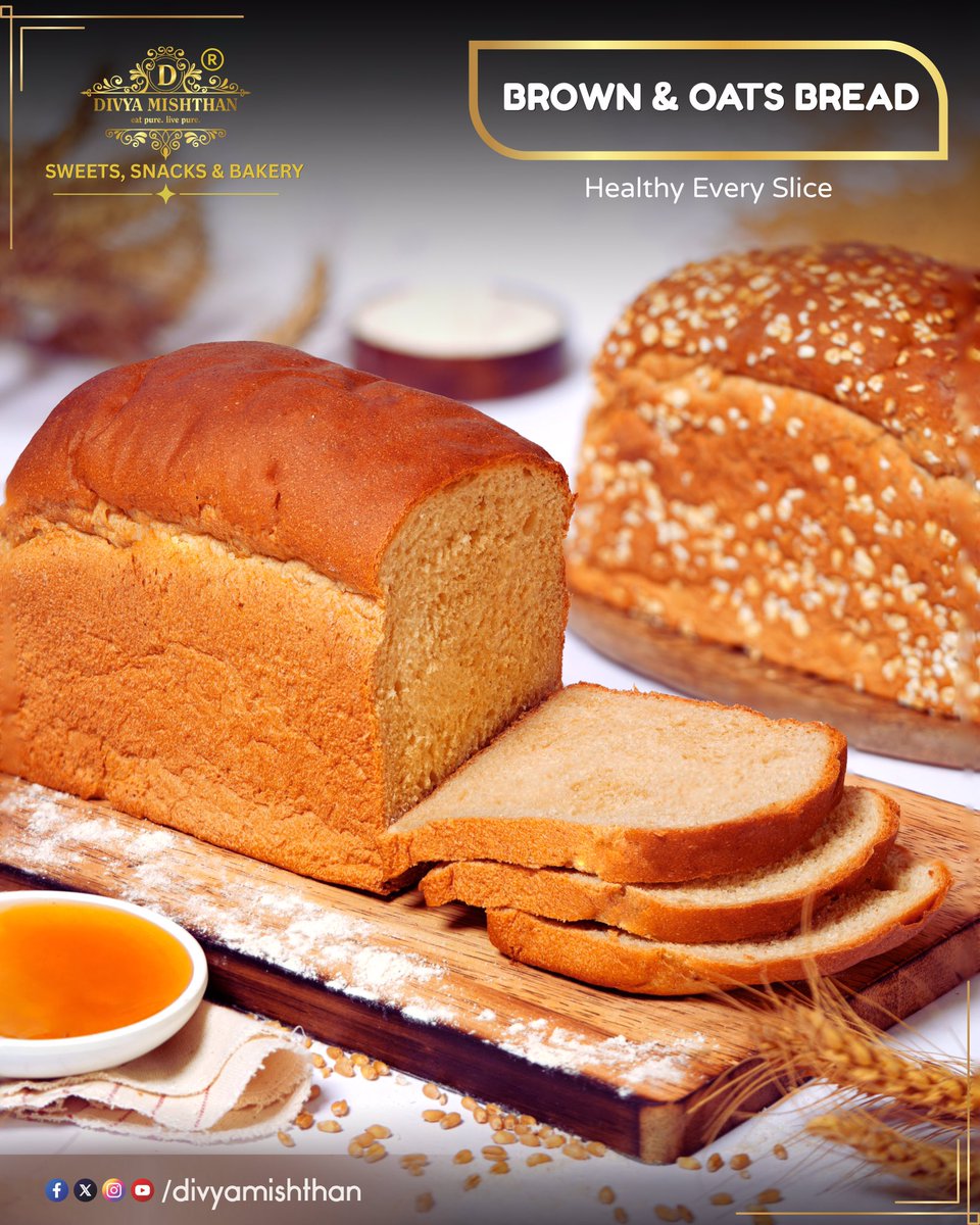 DivyaMishthan's tweet photo. “Soft, fresh & wholesome — baked for better mornings.” 🍞
#BrownBread #FreshlyBaked #HealthyMornings #WholeWheat #DMBakers #WeBakeWithPurity #HealthyBite #DMBakers #GoodFoodGoodMood #HealthyChoice https://t.co/389HYdWFbB