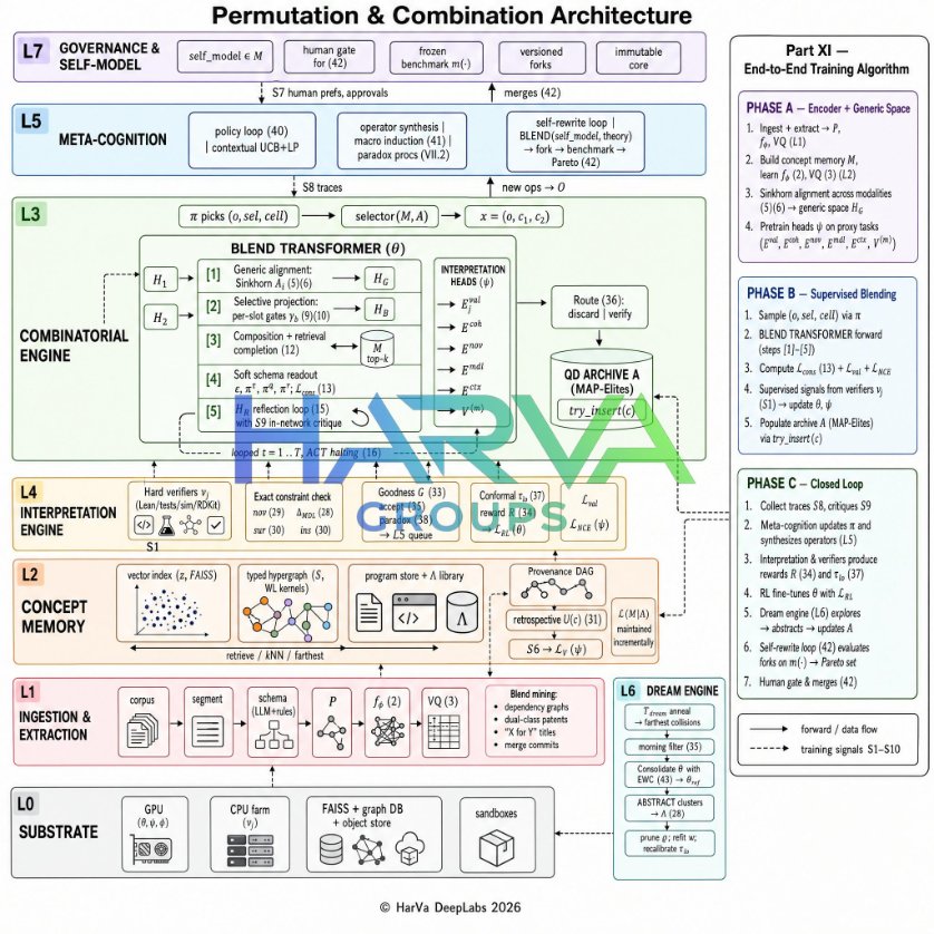 TechHarVa's tweet photo. An AI that invents like a scientist 🧪 stores knowledge as LEGO-like concepts, blends them into new ideas, fact-checks itself, archives the winners, dreams up wild combos &amp; rewrites its own code. Humans keep the gate. 🧠🧱✅ #AI #ML https://t.co/xOxD127aLI