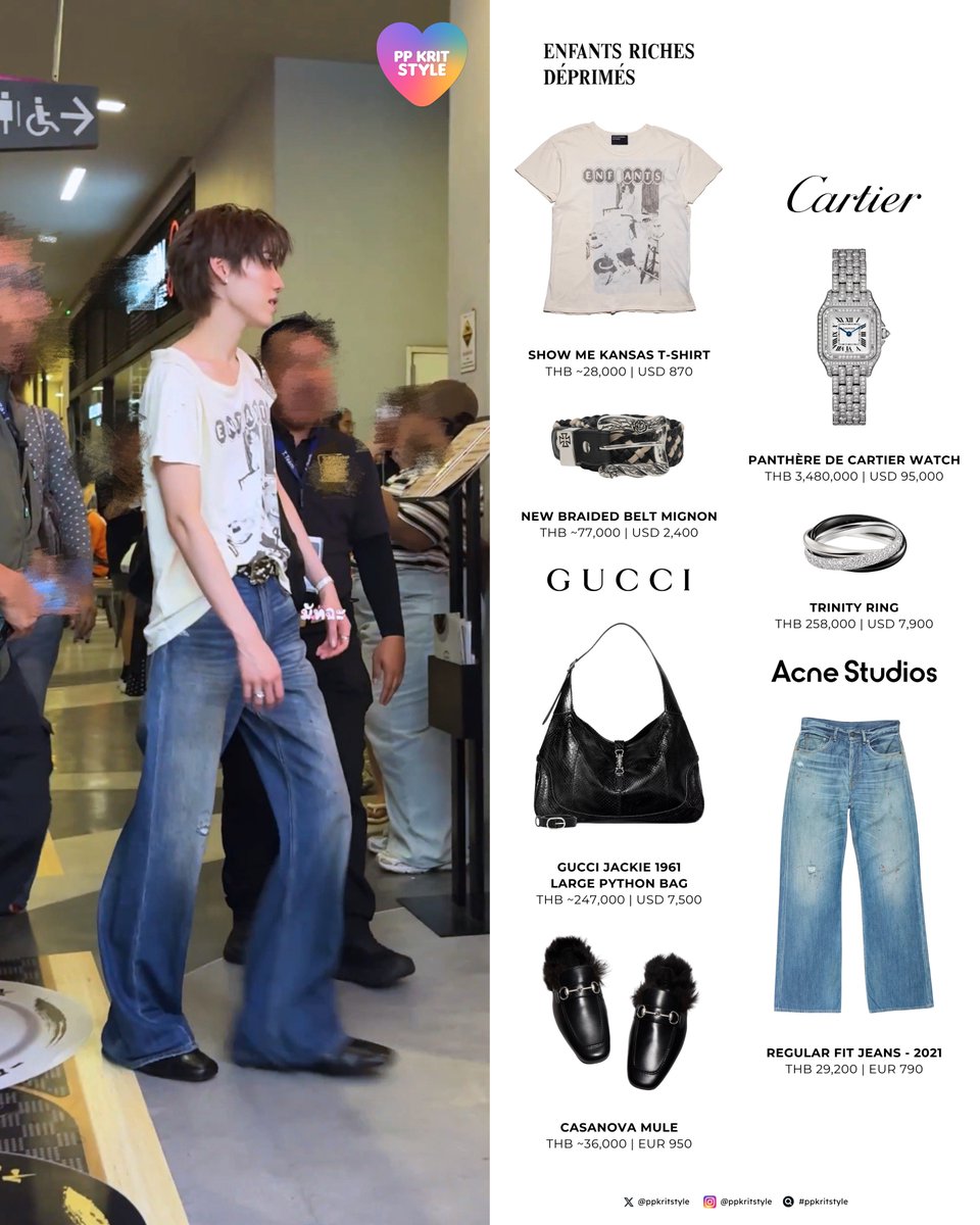 ppkritstyle's tweet photo. 〰️ @ppkritt #ppkritt for #50SUSHIROswithYOUxPPKRIT

#Gucci #GucciPrimavera Jackie 1961 Large Python Bag, Casanova Mule
#AcneStudios Regular Fit Jeans
#Cartier Panthère de Cartier Watch, Trinity Ring
#EnfantsRichesDeprimes Show Me Kansas T-shirt, New Braided Belt

#ppkritstyle https://t.co/H70Ju3lvcC