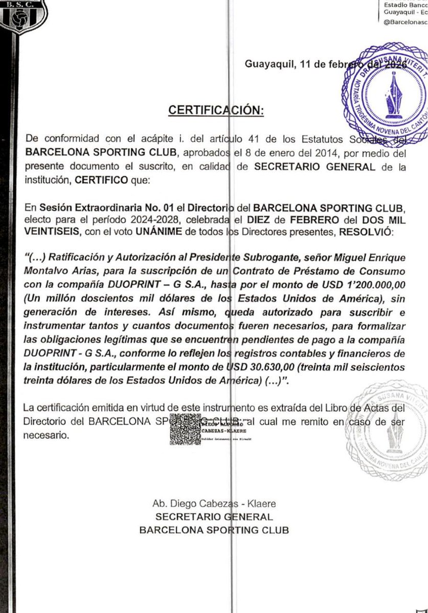 la_abogada_'s tweet photo. Se acuerdan cuando decían que estaban esperando que Antonio Álvarez renuncie para que ingrese dinero a BSC? 
bueno así lo repetían las loras periodísticas RRPP del CLUB.
No era dinero que Montalvo iba a aportar al club, se trataba de un “préstamo” de 1,200.000 dólares. Su primera gestión fue endeudar más al CLUB. Esto no es “ordenar” la casa. Y qué pasó con este préstamo?. Pues prestò plata y no la devolvió, y luego al firmar un acuerdo transaccional de pago, el mismo Montalvo lo incumplió , y ya evidentemente han sido demandados. En la actualidad un juez emitió el mandamiento de ejecución por  1’148.000 dado que el único abono que han realizado es de 100.000 dólares aproximadamente. Una deuda más por responsabilidad exclusiva de esta directiva.