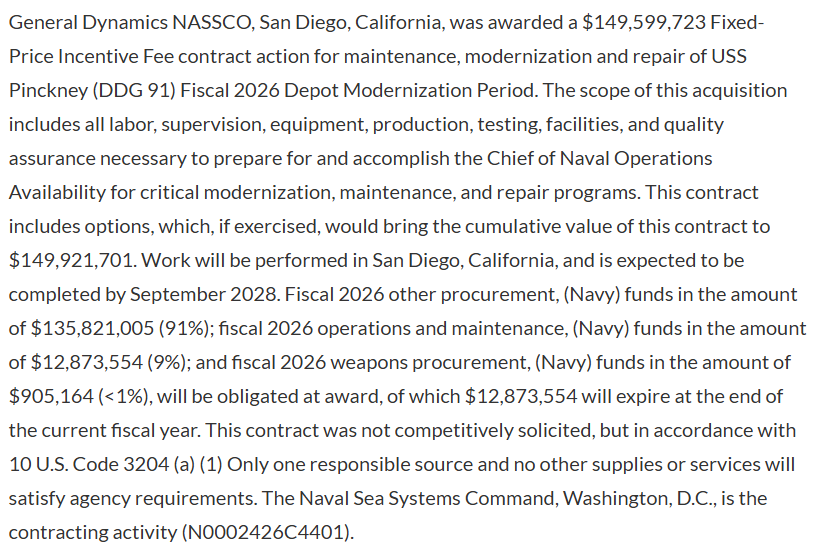 VirtualBayonet's tweet photo. The SPY-6(V)4 radar upgrade contract for USS Pinckney (DDG 91) was awarded to General Dynamics NASSCO San Diego yesterday as part of the DDG MOD 2.0 upgrade. The ship already has the SLQ-32(V)7 EW suite. Pinckney will be the first Flight IIA equipped with the SPY-6(V)4 array. https://t.co/Vc8sSWQDYt