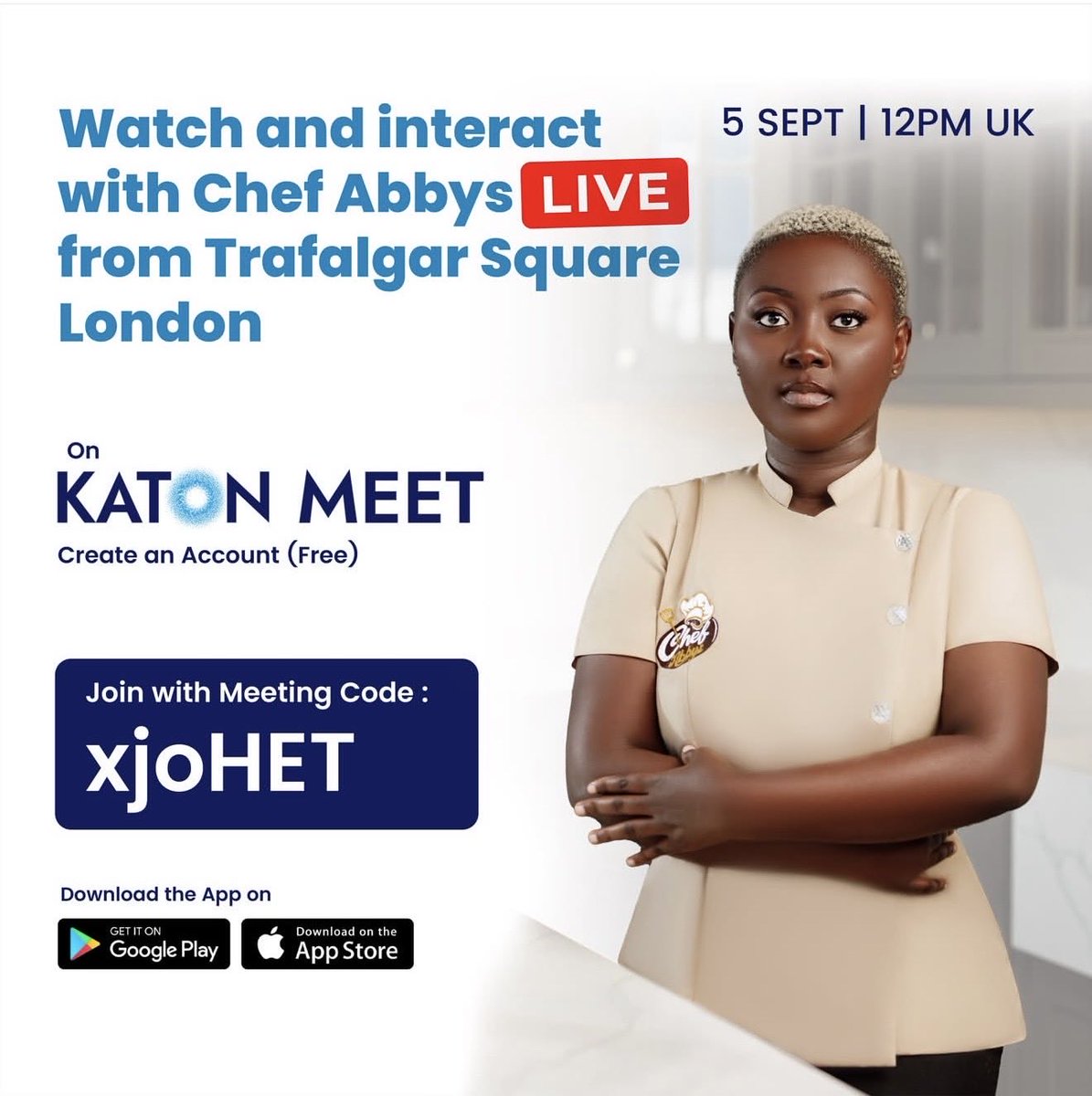 chefabbys's tweet photo. Streaming my cooking session at Trafalgar Square live with Katon ! It's up at 4pm. Here's the link to join 

https://t.co/9MJZE9Pkuh https://t.co/pyHKrLDte0