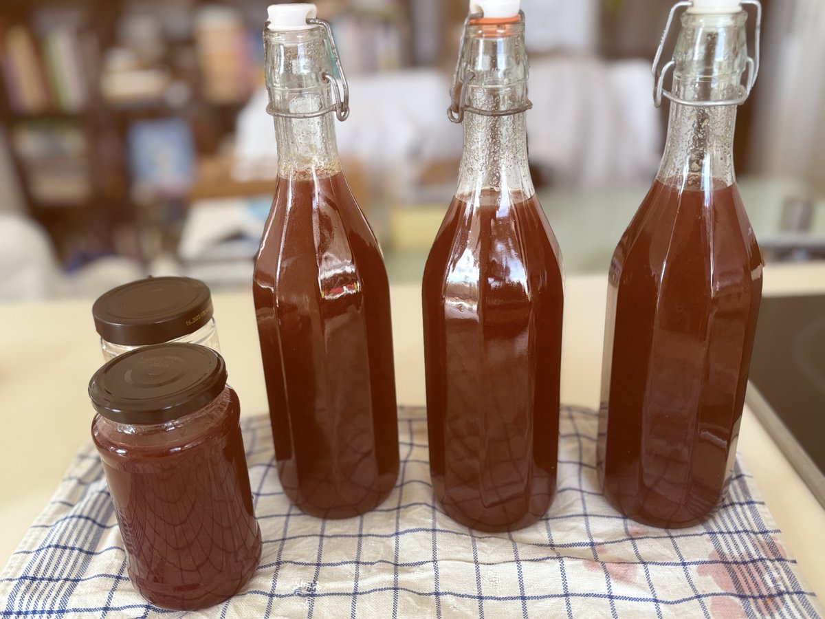 Claudia90773205's tweet photo. Diesmal Zwetschgen, wunderschön und aromatisch, kaum wurmige dabei.
Weil der weltbeste Papa zu den Früchten auch gleich die Marmelade mitliefert, hab ich Sirup gemacht. So kann ich mich dann bei ihm revanchieren 🥰
Was mache ich aus dem herrlichen Trester? Ideen?
#BesterPapa https://t.co/UCUM4jeESt