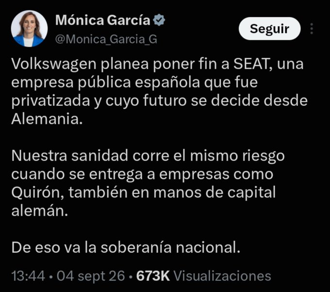 Antonperilon's tweet photo. Me cuesta mucho entender cómo pueda tener un solo voto esta señora, como líder de Más Madrid, englobado en el ENGENDRO Sumar
Sólo se le reconocen MENTIRAS dentro de su ministerio. No ha hecho, absolutamente, NADA. No ha derogado la 15/97. Ha favorecido a la privada, como el resto https://t.co/iEwz4E2jOX