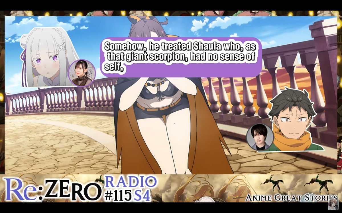 TypePHZ's tweet photo. @NotNikSmh Hey, I'd like to point out something I learned while listening to the ReZero Radio. Subaru thinks of Shaula and the Scorpion as two different things. So the subs should be, "Since it'll make Shaula cry, I won't let you (Scorpion) kill me." https://t.co/YHW4lhB6V1