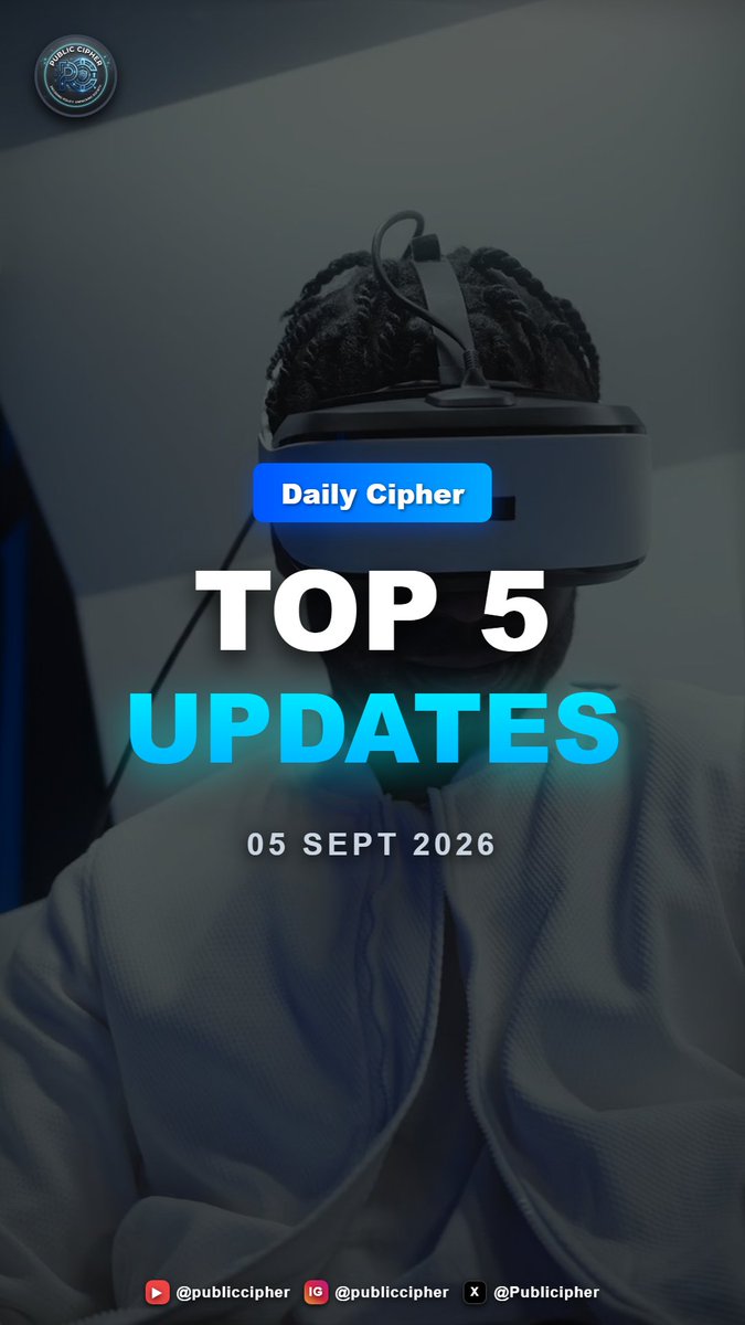 Publicipher's tweet photo. 🚨 TOP 5 INDIA UPDATES (05 Sept 2026):

🎥 1 मिनट में पूरा विश्लेषण यहाँ देखें: https://t.co/HTgENTRdLg

#DailyCipher #UPI #DRDO #GreenHydrogen #Semiconductor #PublicPolicy #CurrentAffairs #PublicCipher https://t.co/kKY7NBb91P