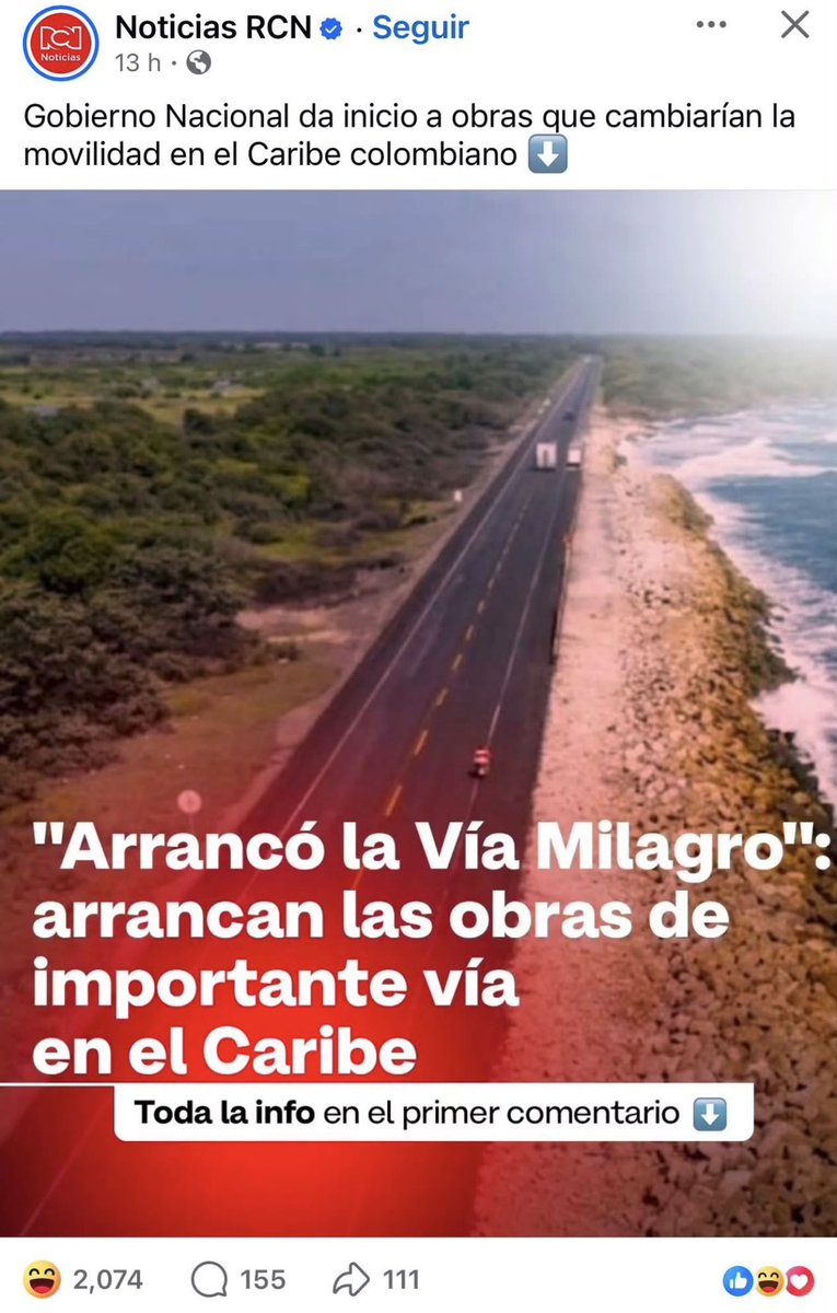 CelsoTeteC's tweet photo. Jaja hace 6 meses empezó esta obra de doble calzada Ciénaga - Barranquilla. Firmada en el gobierno @petrogustavo. 

Fue en el gobierno Petro donde por fin se expidió la licencia ambiental después de décadas. 

Así como la variante de Ciénaga, que en un 80% se construyó en el gobierno Petro, después de que iba a ser declarada elefante blanco porque “los nunca” que hoy gobiernan se la robaron. 

Al menos se salvó de que fuera como la calle 72 de Barranquilla con los Char, donde se gastaron $33 mil millones en puros huecos. 

Medios de propaganda barata asquerosos.