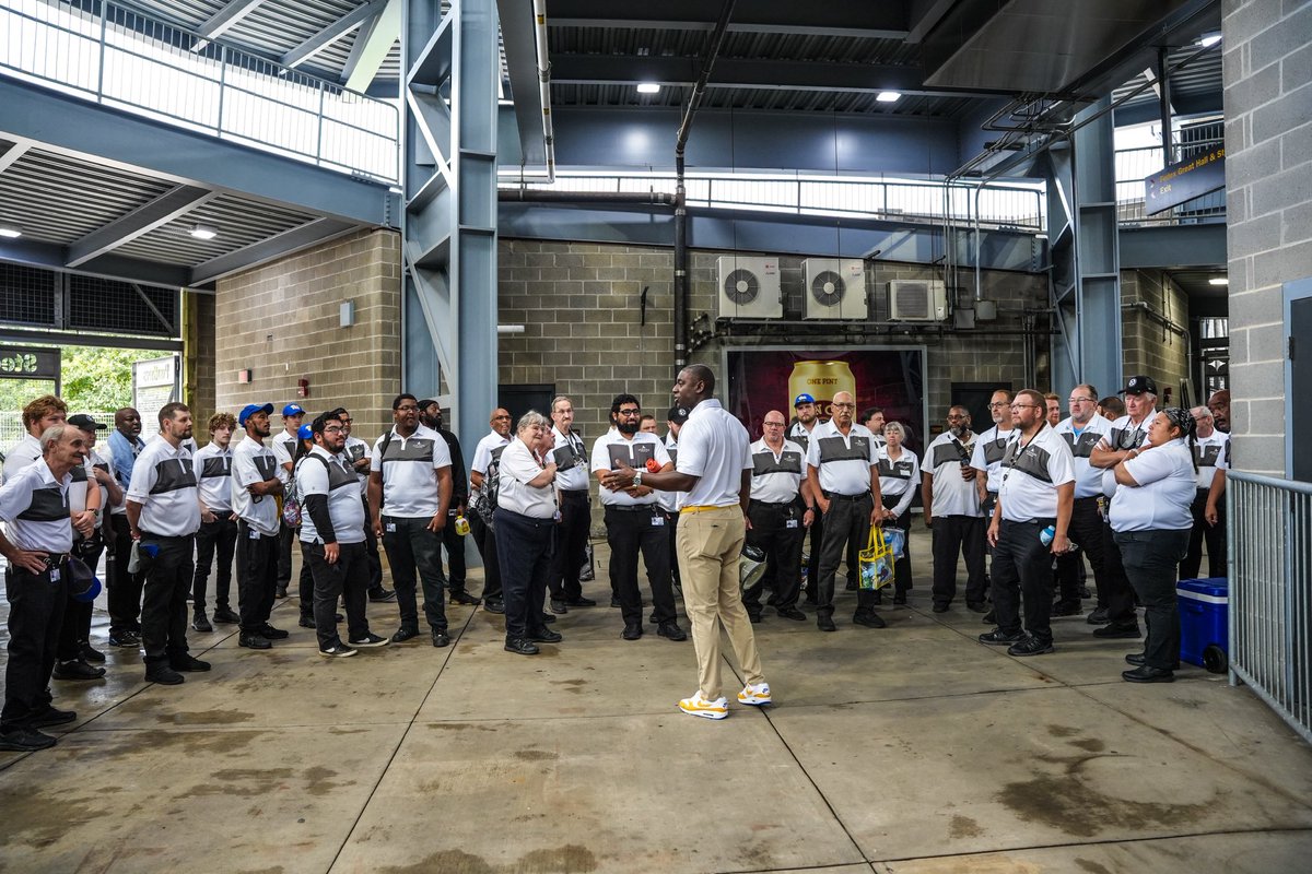 AGreeneIV's tweet photo. Some of the most important work at Acrisure Stadium happens before a single fan walks through the gates. 

Grateful for the team that makes it all possible!

Here we go!

#H2P 🔵🟡 https://t.co/Pp45xYufja