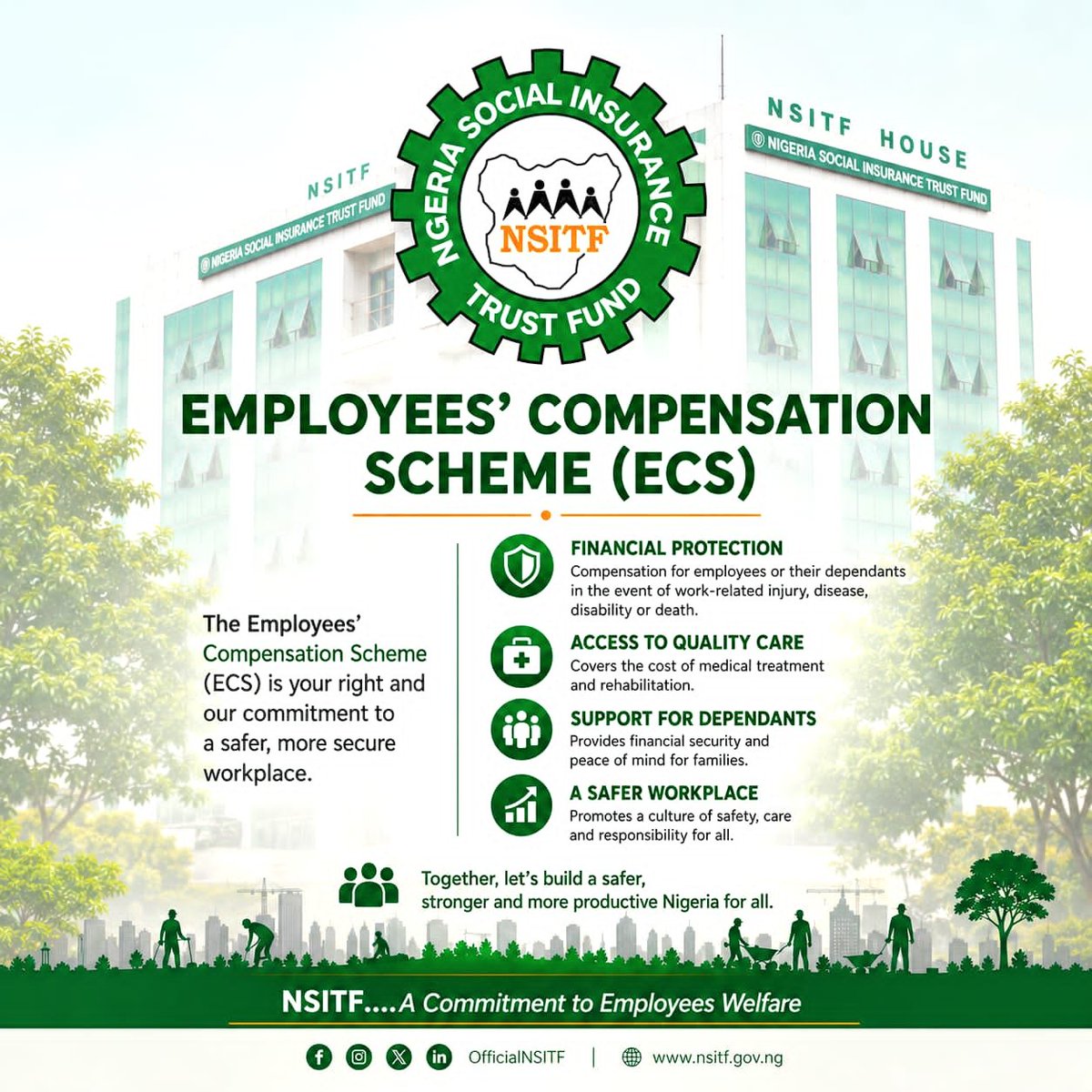 nsitf's tweet photo. NSITF....A Commitment to Employees' #NSITF #socialsecurity #employeescompensationscheme #WorkersWelfare https://t.co/MUVZIt11fX