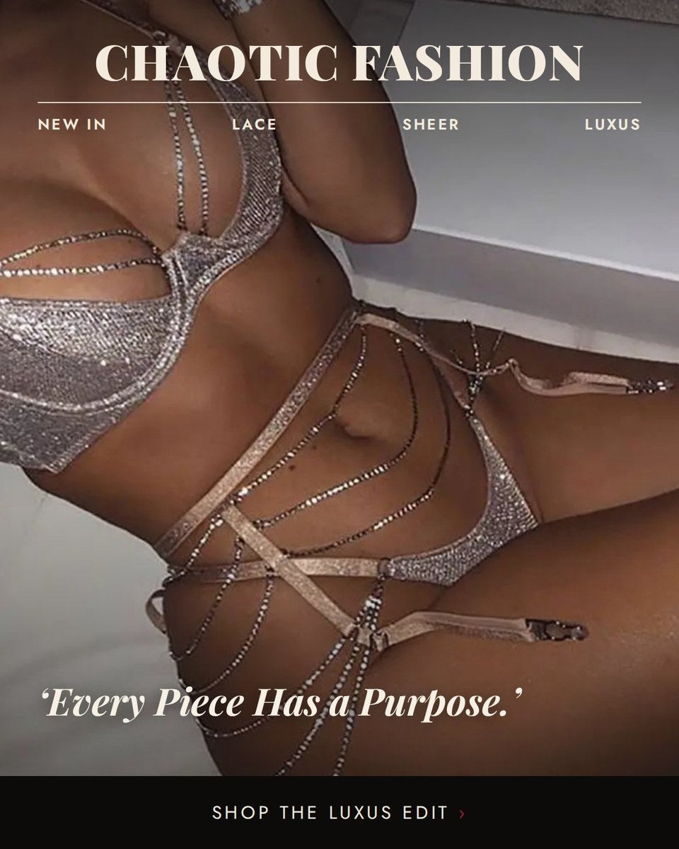 StellaKluender's tweet photo. Photo by Chaotic Fashion on July 30, 2026. An image featuring a belt, choker, magazine, and text: “Every piece has a purpose. Shop the Luxus Edit. https://t.co/eZctFebKc0