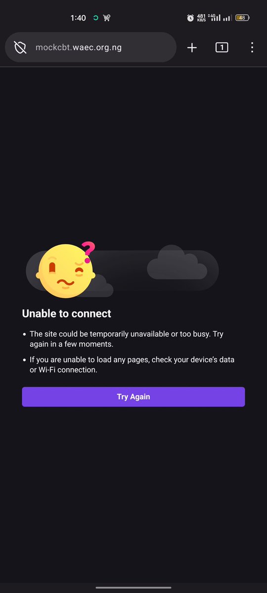 Rexziggy's tweet photo. @waecnigeria @Verydakman_ @NDENigeria @NigerianSenate 
Hello WAEC, my recruitment CBT was scheduled for 1:00–1:40pm today, but the CBT portal was unreachable during the entire scheduled period, I've tried using several browsers &amp; devices to no avail. https://t.co/xjnB0xWydc