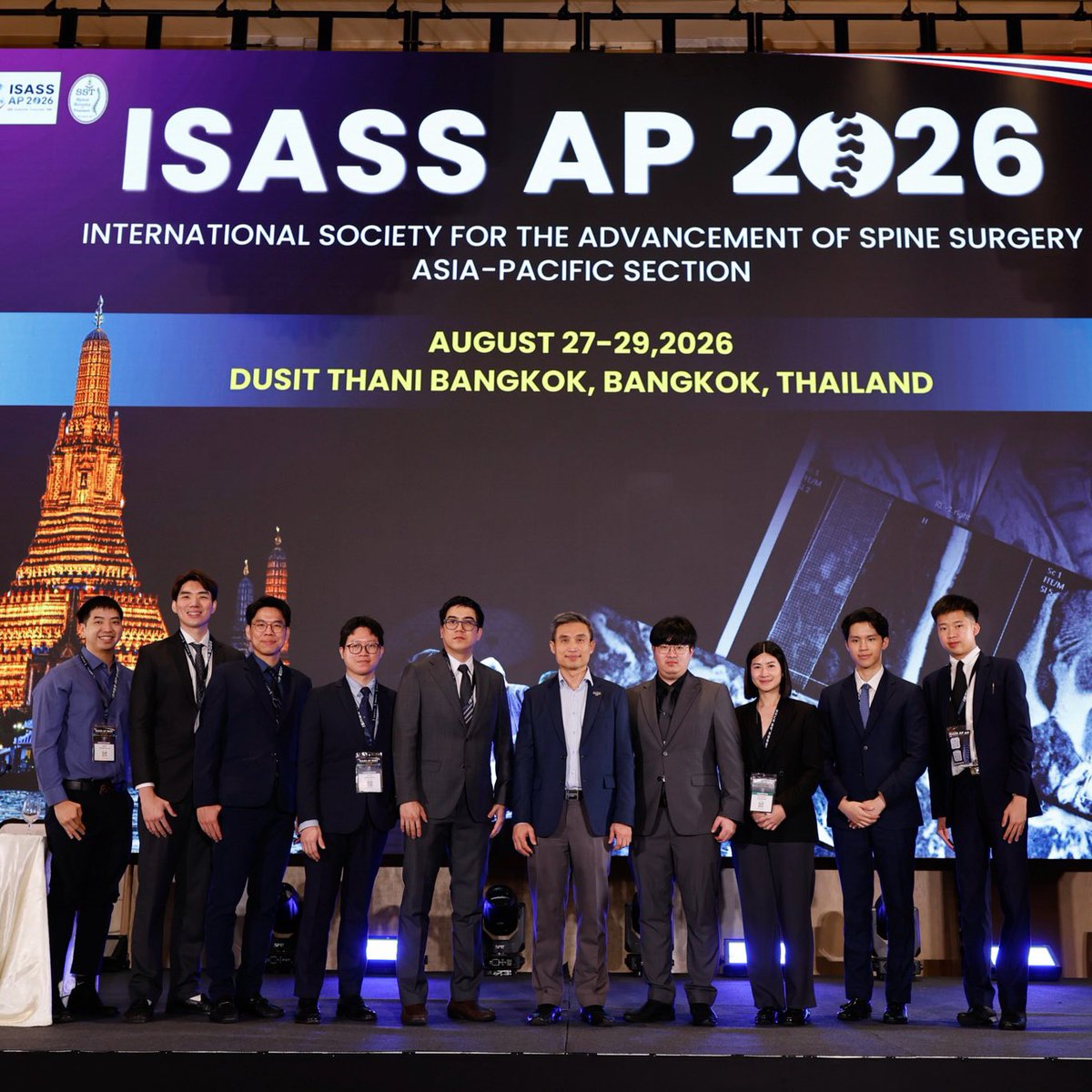SamSompoom's tweet photo. Volunteering at ISASS-AP 2026 is undoubtedly my favorite spine surgery experience so far.

A special thank you goes to my CU Spine mentors, Ajarn Vit, Ajarn Weerasak, Ajarn Worawat, Ajarn Wicharn, P’Jai, P’Arm and P’Ben for organizing our conference🙇‍♂️🙇‍♂️🙇‍♂️ https://t.co/uwri42FBK3