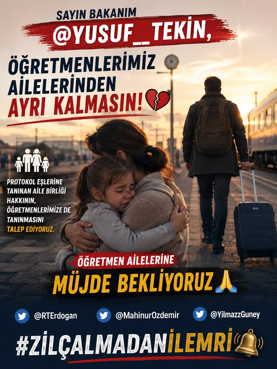 reyhannca's tweet photo. @Yusuf__Tekin 💔 Parçalanmış ailelerle ders başı yapılamaz! 

🏫 Sayın Bakanım @Yusuf__Tekin, zil çalmadan il emri hakkımızı arz ediyoruz. 🙏✨

@RTErdogan @MahinurOzdemir @YilmazzGuney @omurfatih #ZilCalmadanilEmri https://t.co/ZRVu5nKdoX