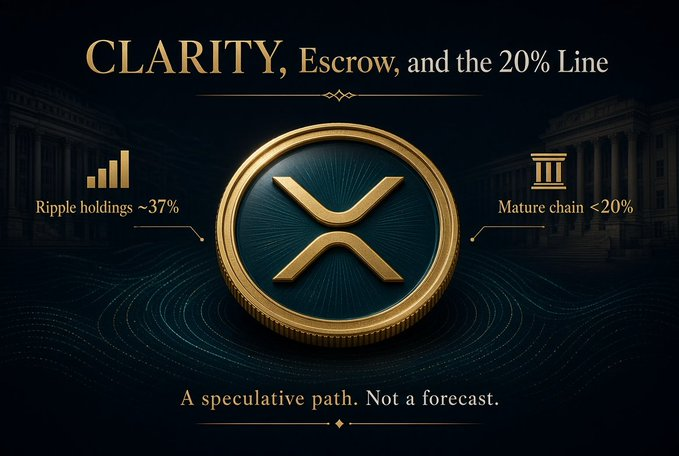 Emilyaaqt's tweet photo. #CLARITY act, past statements, TRUMP, and the future of XRP

I’ve held ripple:native since 2018 and have been following statements from Garlinghouse and Schwartz for the duration. When the SEC case started, Garlinghouse was asked if he would consider giving the US govt the XRP escrow and he said that “all options were on the table.”

Fast forward to today and the SEC case is settled, but the CLARITY act is about to (hopefully) pass. There is a provision in the CLARITY act which defines a mature blockchain as one where a single entity does not control more than 20% of the tokens. Ripple currently controls 37% of XRP. (4% liquid and 33% in escrow) and would need to get their holdings lower than 20% for XRP to be considered mature.

Recently, JD Vance was quoted as saying that Scott Bessent has a “discrete plan” to address the national debt. A lot of news outlets assume this is related to SS and Medicare, but I have a different take.

Here is my completely speculative take: CLARITY act passes, Ripple “makes a deal” with Trump to donate ~17 billion XRP to the Treasury to get them below 20% holding. US announces XRP as future of finance and also a hedge against the declining use of USD as a reserve currency. The value of XRP skyrockets, the market cap of the US holdings reach trillions of USD and make a meaningful dent in the debt (on paper at least).

The previous price surge was caused by government insiders learning of the transaction and buying large amounts of XRP.

The above is pure speculation and 1000% hopium but i just want to be on record with this prediction before the next months play out.